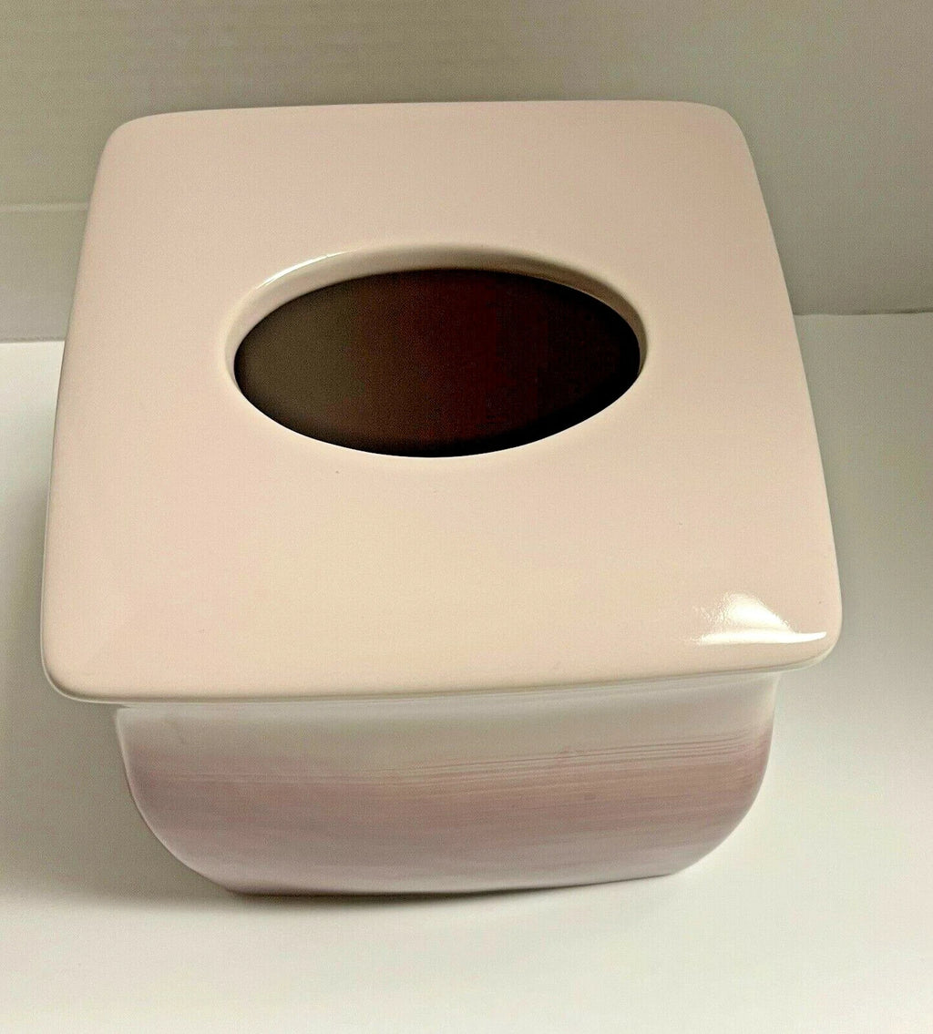 Wamsutta Square Ceramic Tissue Box Cover PURPLE and LAVENDER OMBRE | eBay