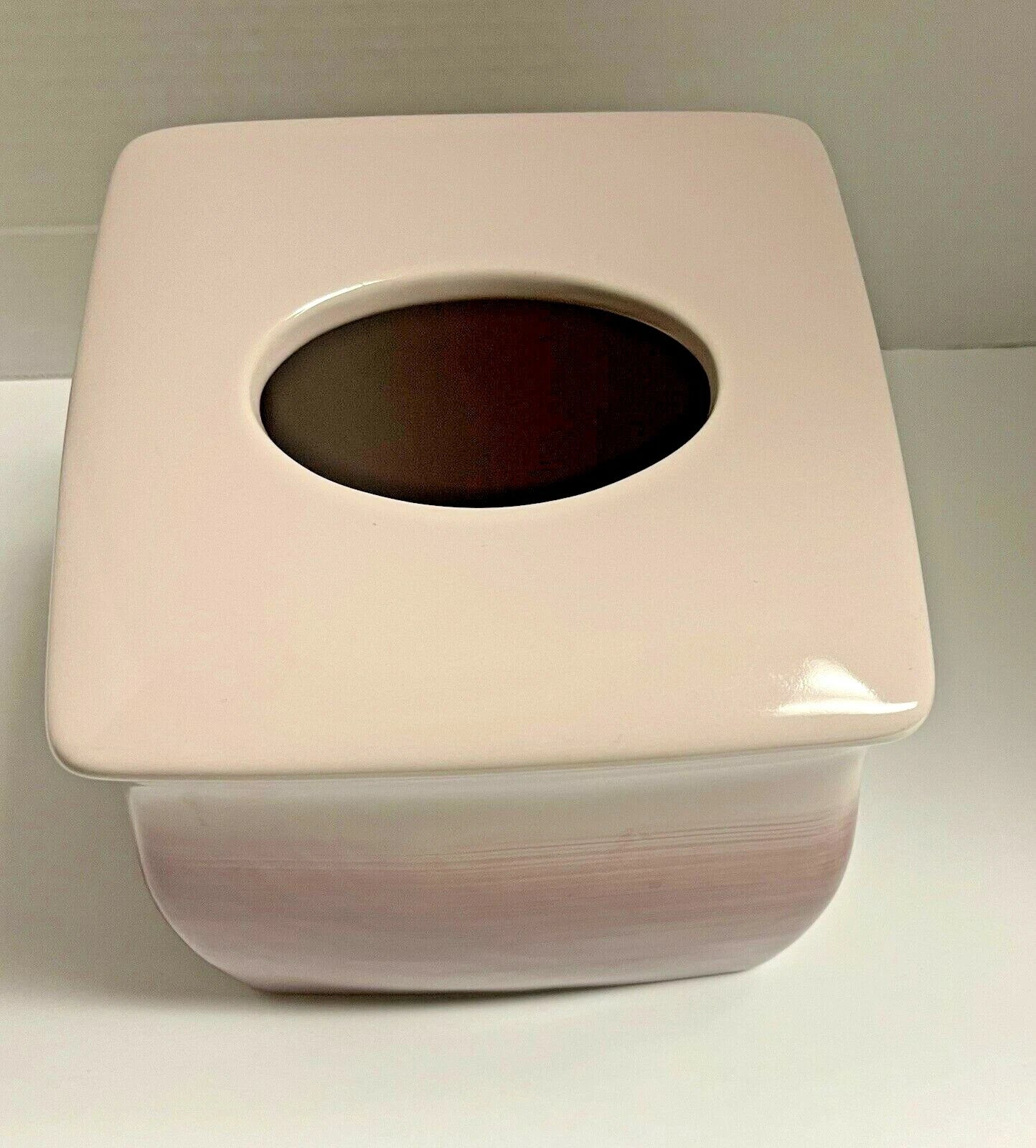 Wamsutta Square Ceramic Tissue Box Cover PURPLE and LAVENDER OMBRE | eBay