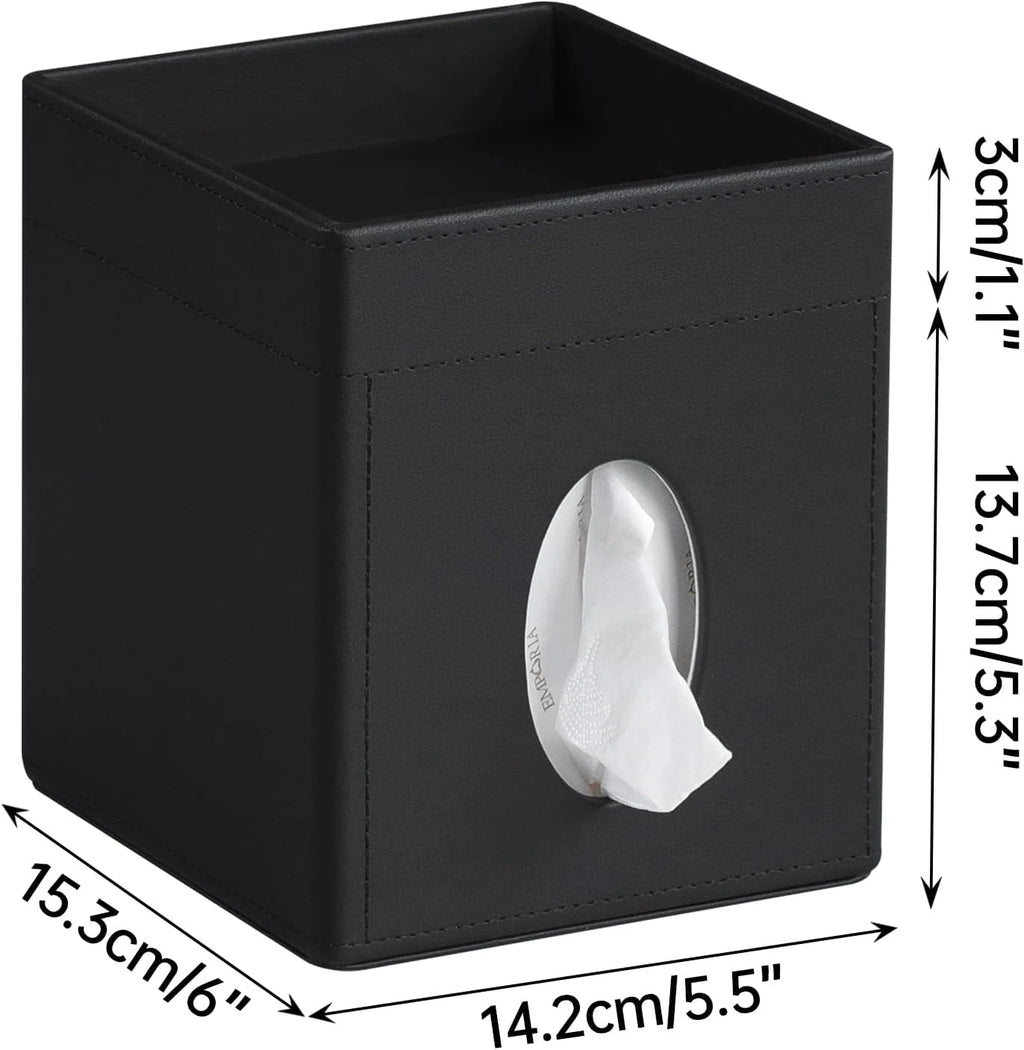 Tissue Box Cover, PU Leather Square Tissue Box Holder with Storage Tray for Bath | eBay
