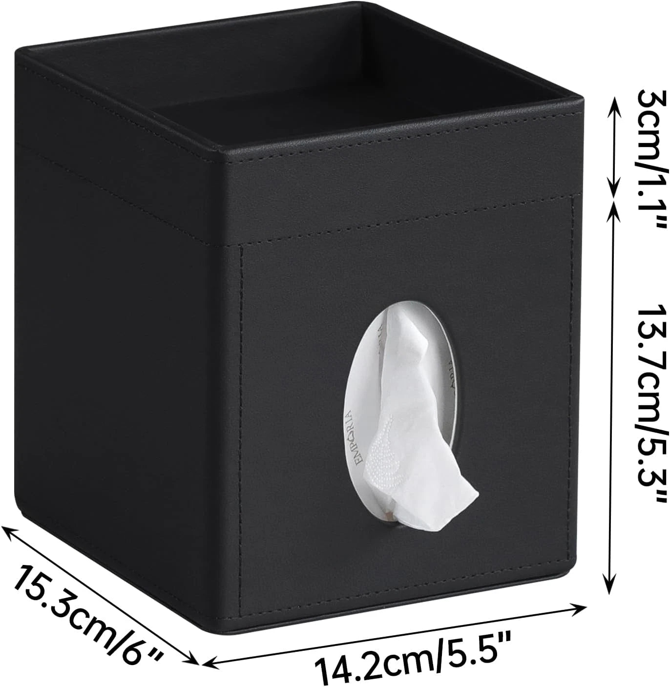 Tissue Box Cover, PU Leather Square Tissue Box Holder with Storage Tray for Bath | eBay