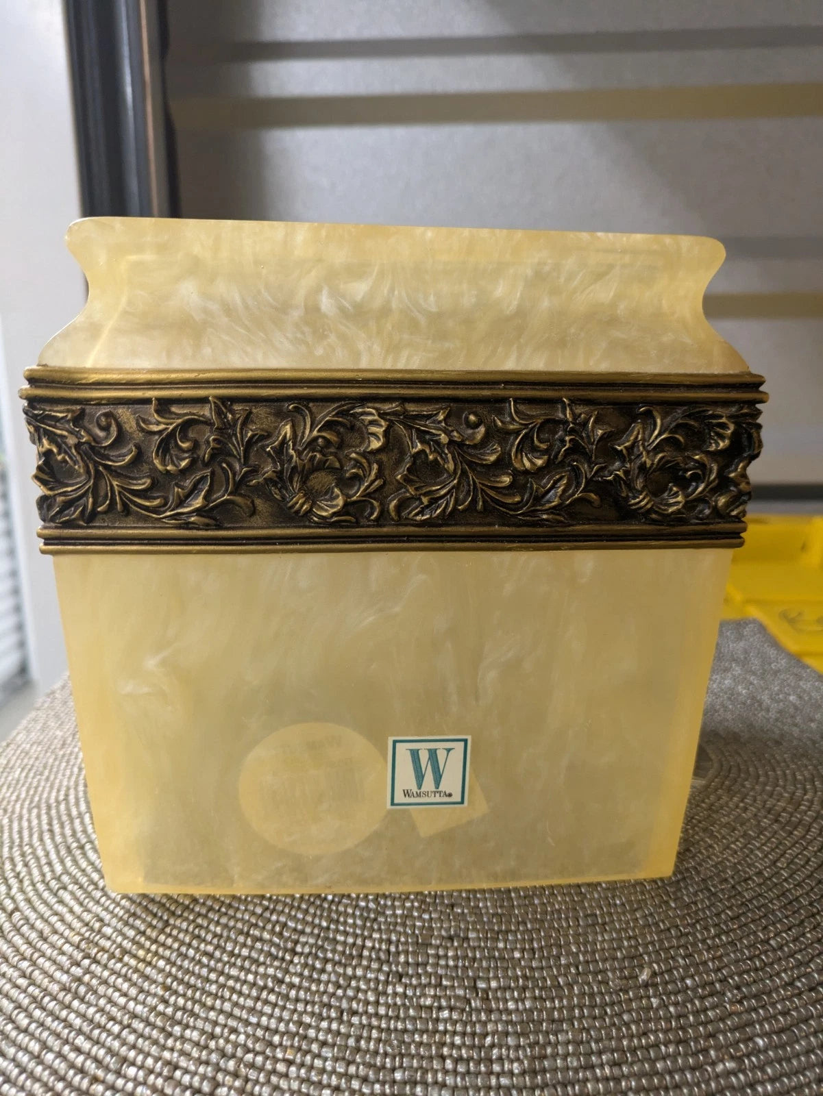 Wamsutta Pearlized Acrylic Lucite Gold Ornate Tissue Box Cover | eBay