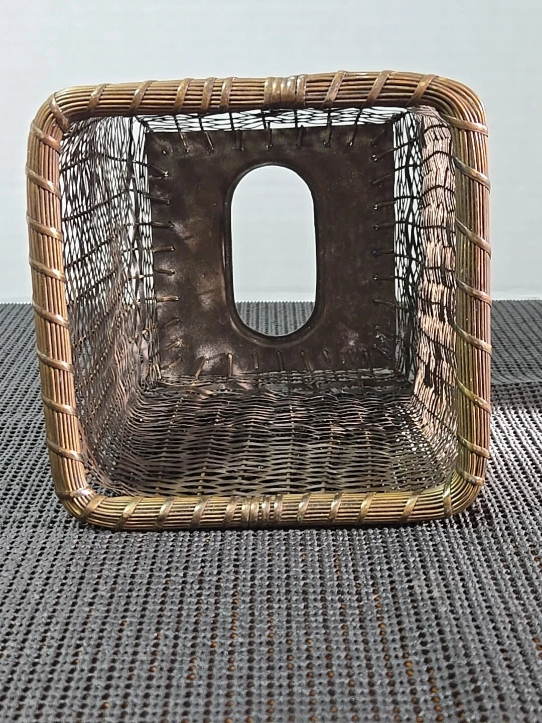 Vintage Wicker Weave Brass Tissue Box Cover | eBay