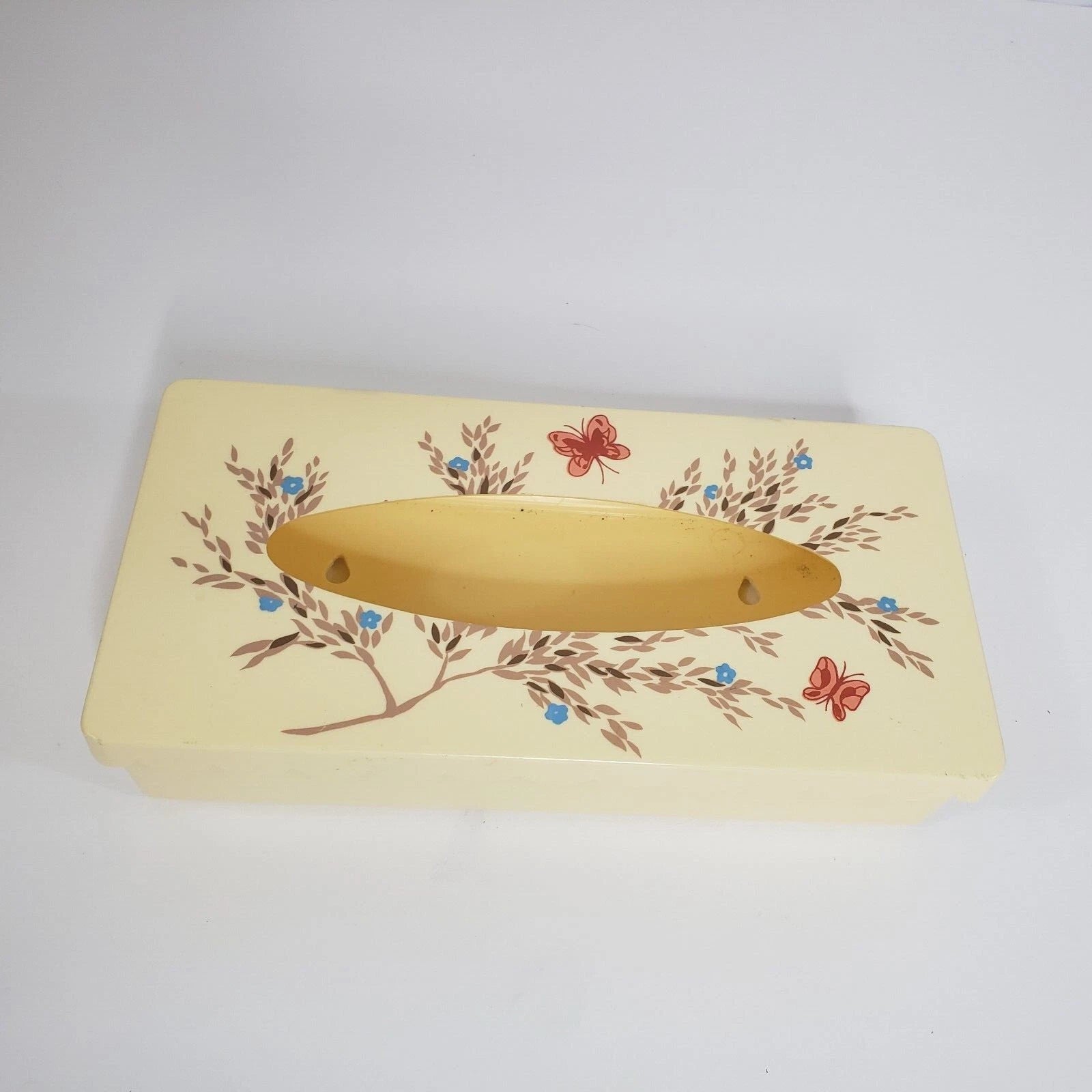 Vtg Plastic Kleenex Tissue Box Holder Bathroom Decor Butterfly Wall Mount Hinged | eBay
