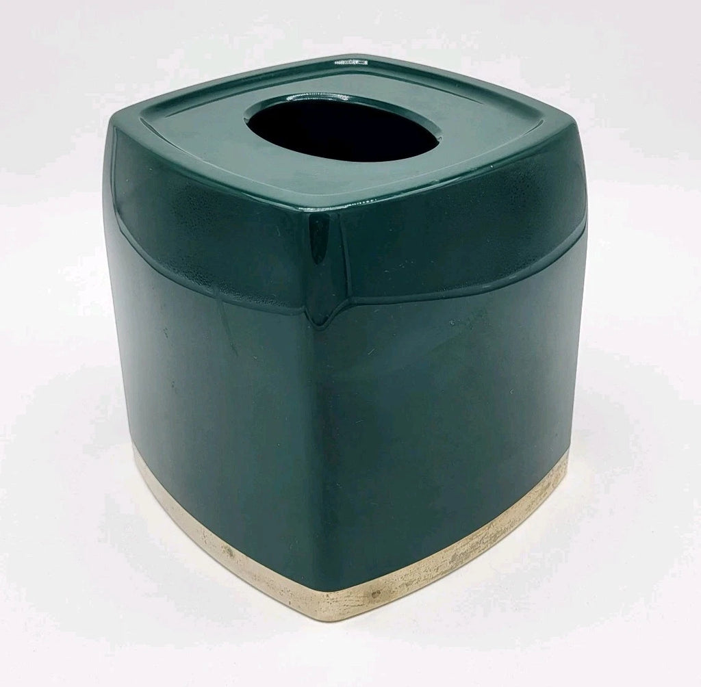 Vtg Emporer Green and Gold Tissue Box Cover Plastic Dark Green Hollywood Regency | eBay