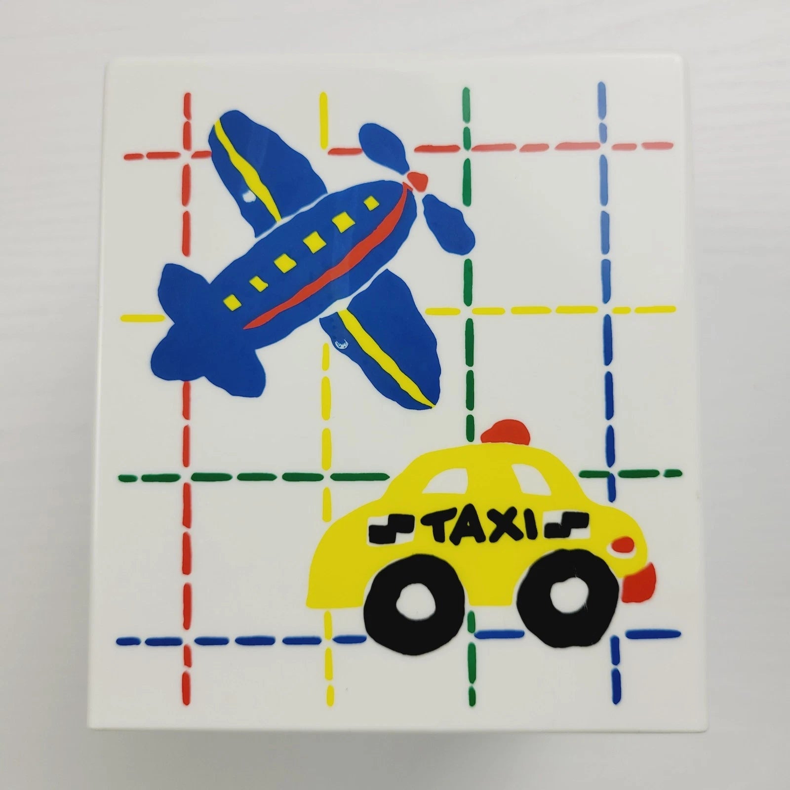 Vintage Tissue Box Cover 80s 90s Airplane Taxi Friends colorful Pop Art Bathroom | eBay