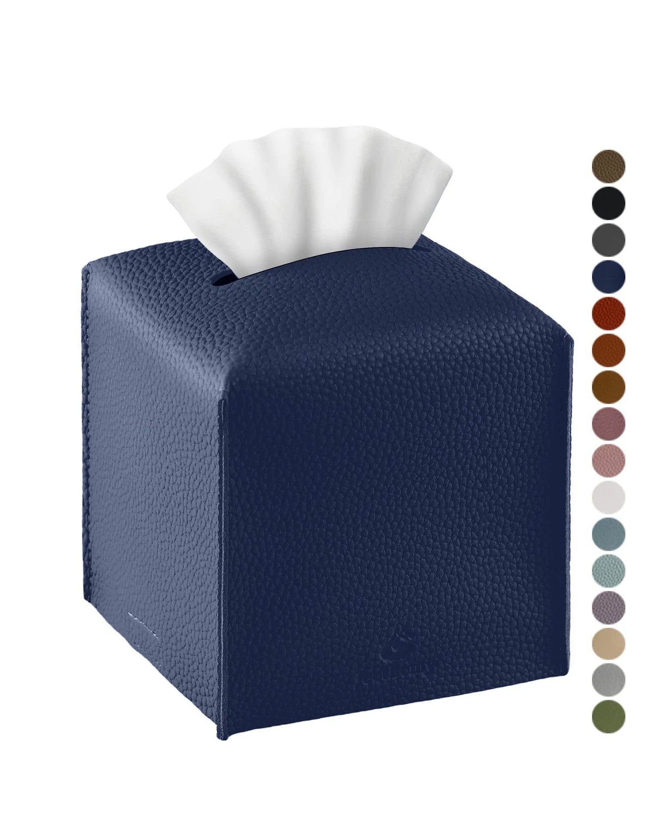 Tissue Box Cover, Square PU Leather Tissue Box Holder, Modern Single Navy Blue | eBay