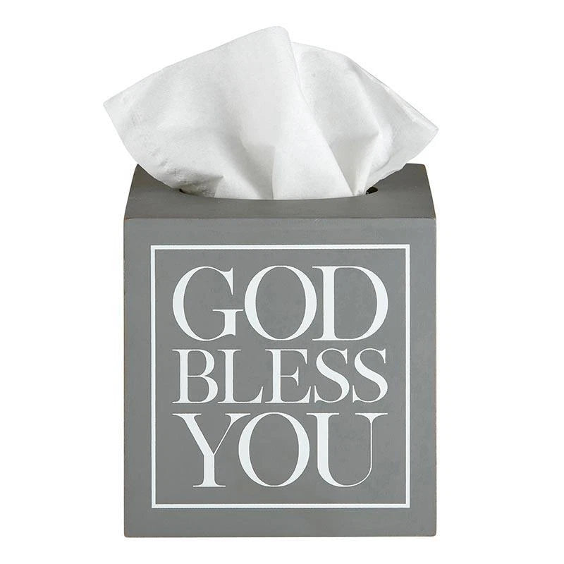 Grey with White Text Square Tissue Box Cover Size 5.5in SQ x 5.75in H Pack of 2 | eBay