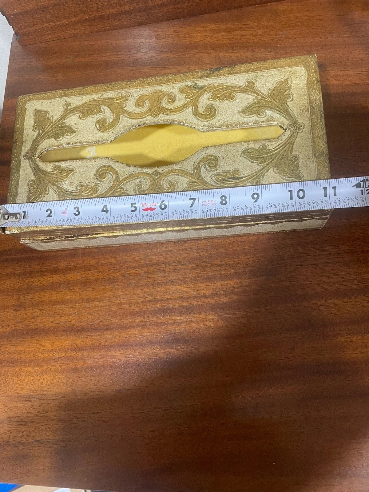 Vintage Gold & White Wood Tissue Box Holder Florentine Style Made In Italy. READ | eBay