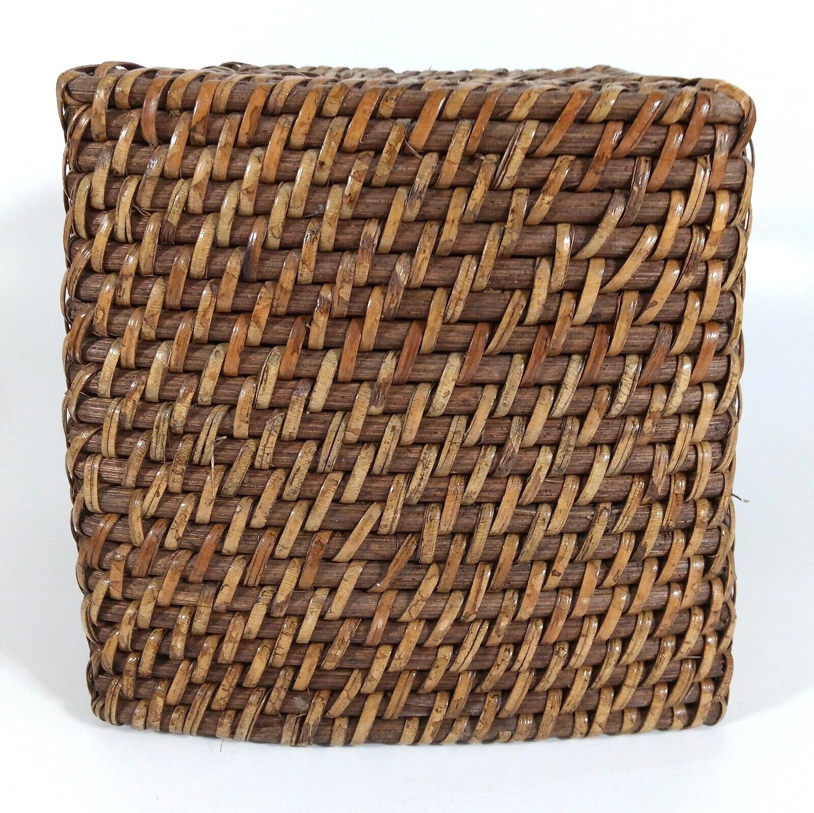 Vintage Wicker Rattan Wood Tissue Box Cover Holder Tropical Coastal Bohemian | eBay