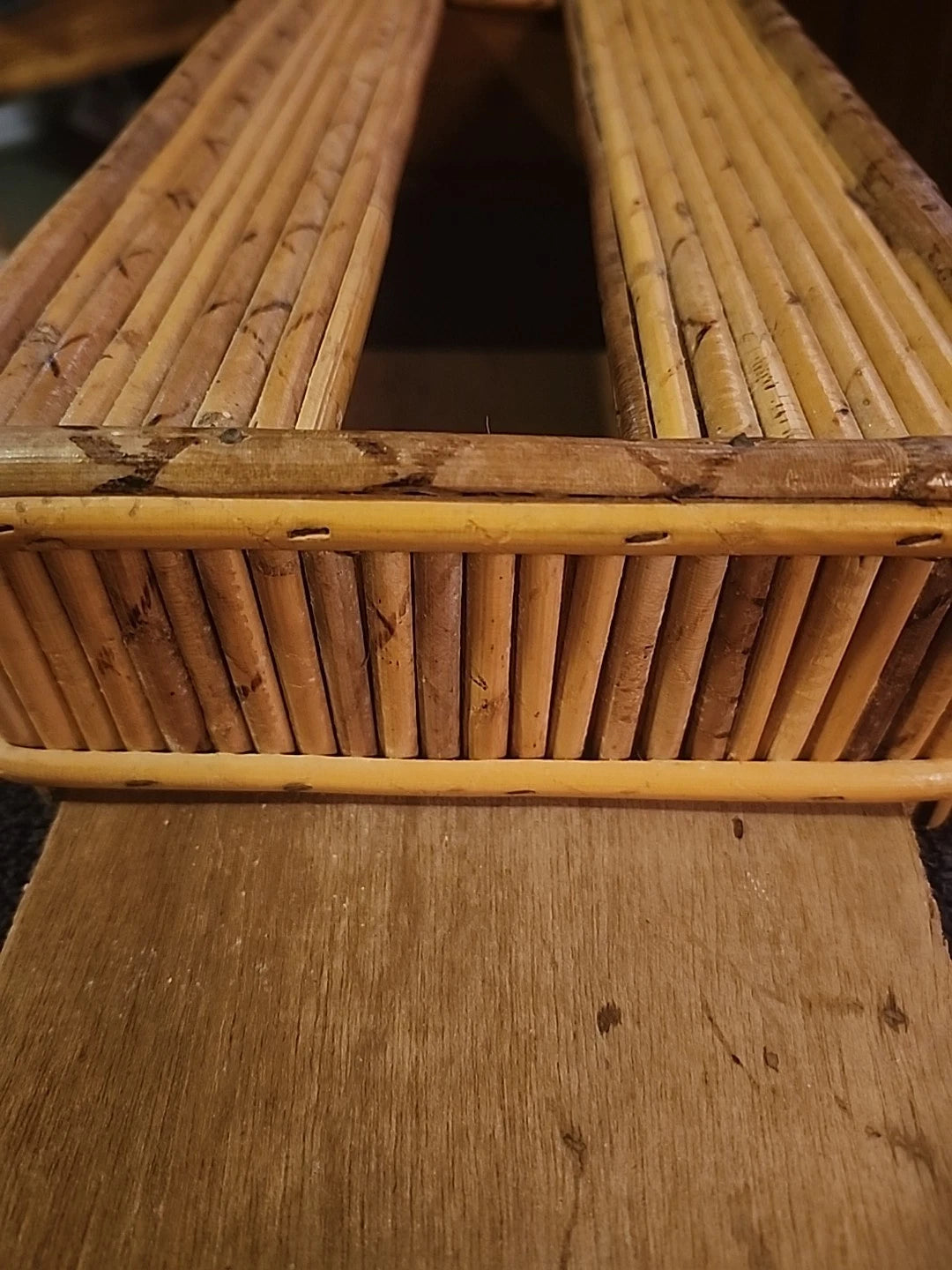 Vintage MCM Bamboo Wood Tissue Box Holder Boho From Japan | eBay