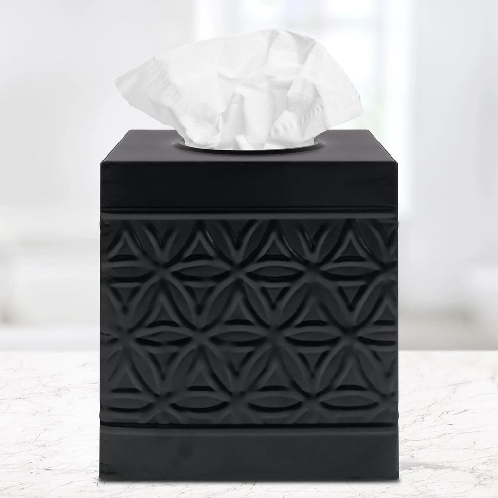 Autumn Alley Black Tissue Box Cover Square, Matte Black Bathroom Accessories | eBay