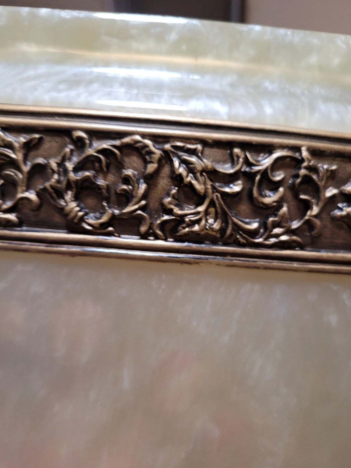 Wamsutta Adagio Faux Marble & Brass Tissue Box Cover EUC | eBay