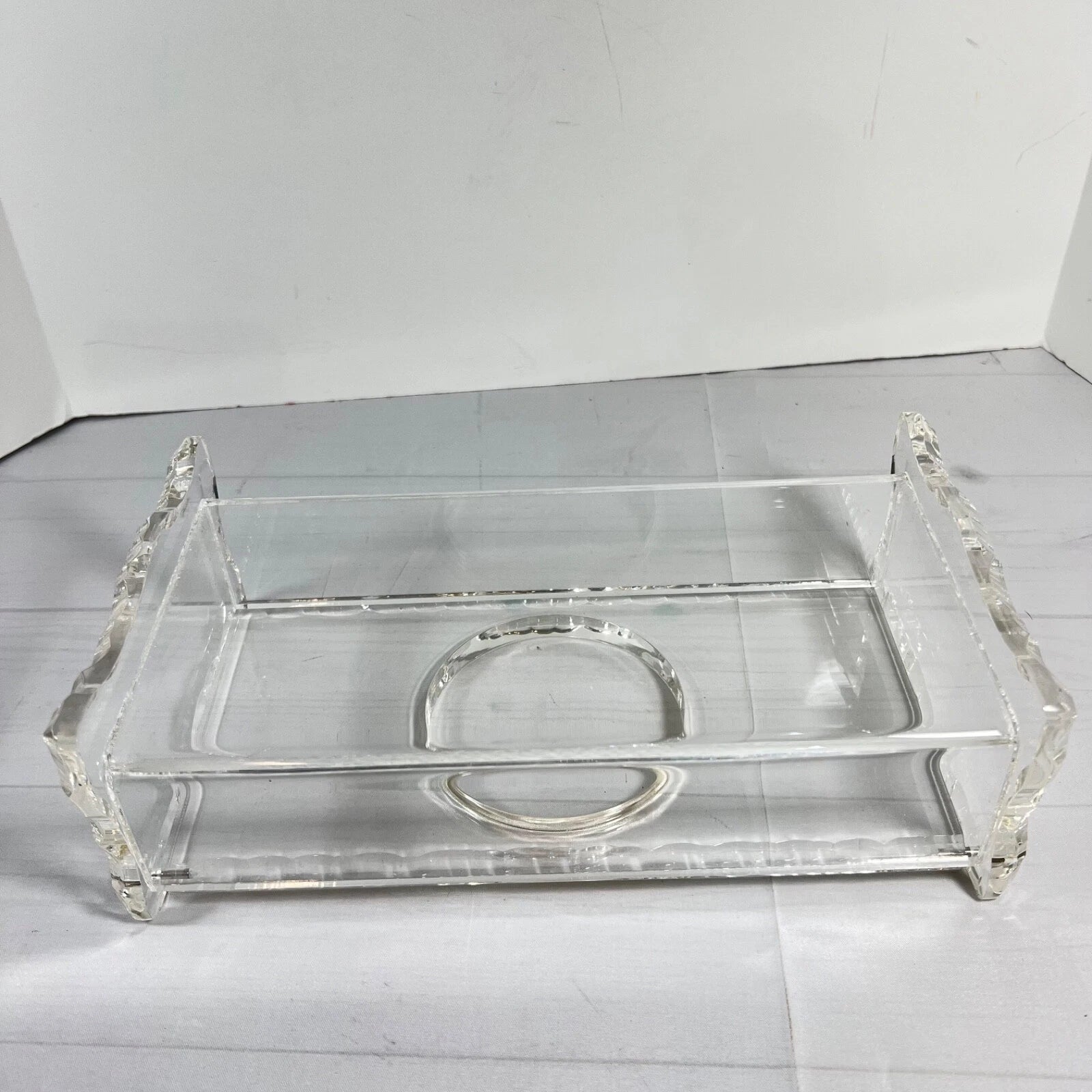 Vintage 1970’s Lucite Tissue Box Heavy Faceted Cut Edges Fabulous! | eBay