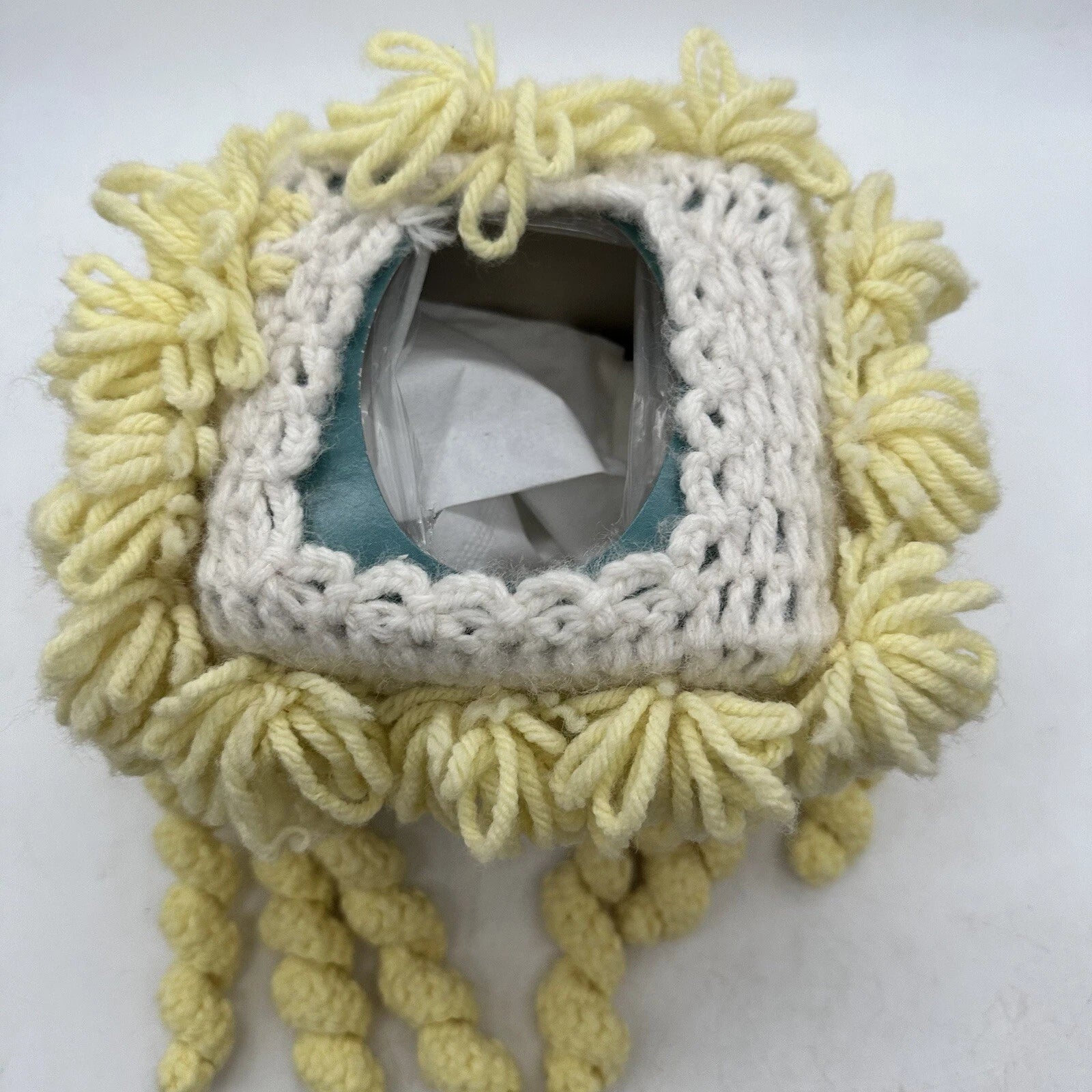Vintage Doll Head Face Tissue Box Cover Dispenser Crocheted Kitschy Creepy | eBay