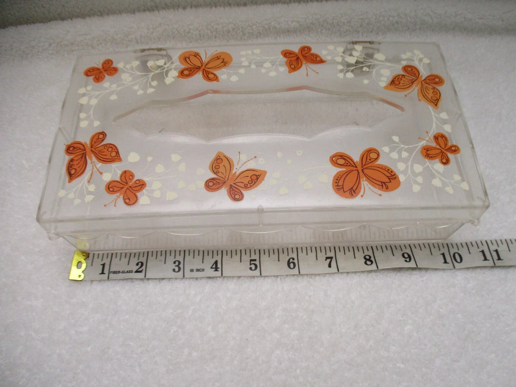 VTG MCM Wolff Clear Acrylic Butterfly Tissue Box Holder Hinged Lid Orange Yellow | eBay
