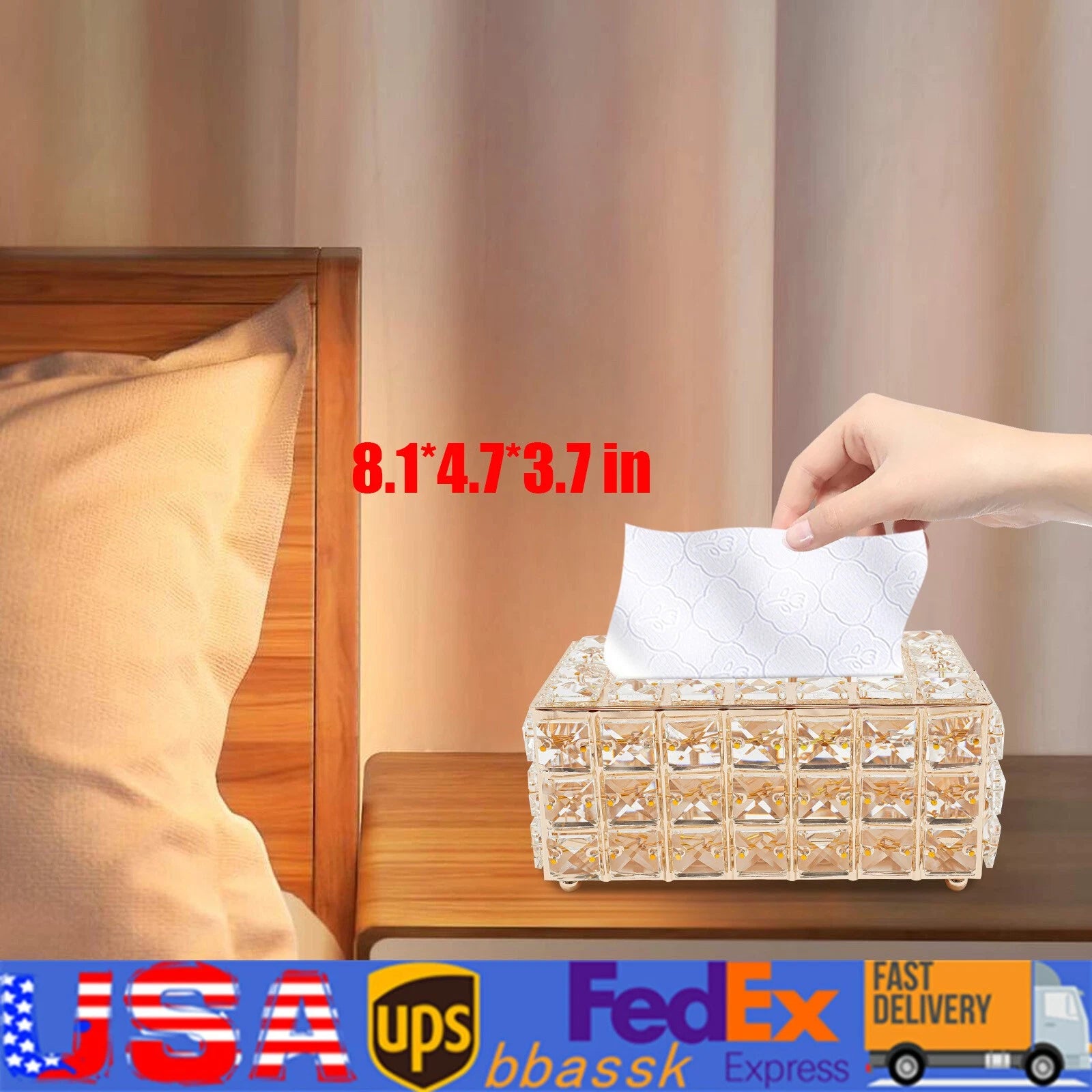 Facial Tissue Box Cover Paper Storage Holder Napkin Dispenser Organizer | eBay