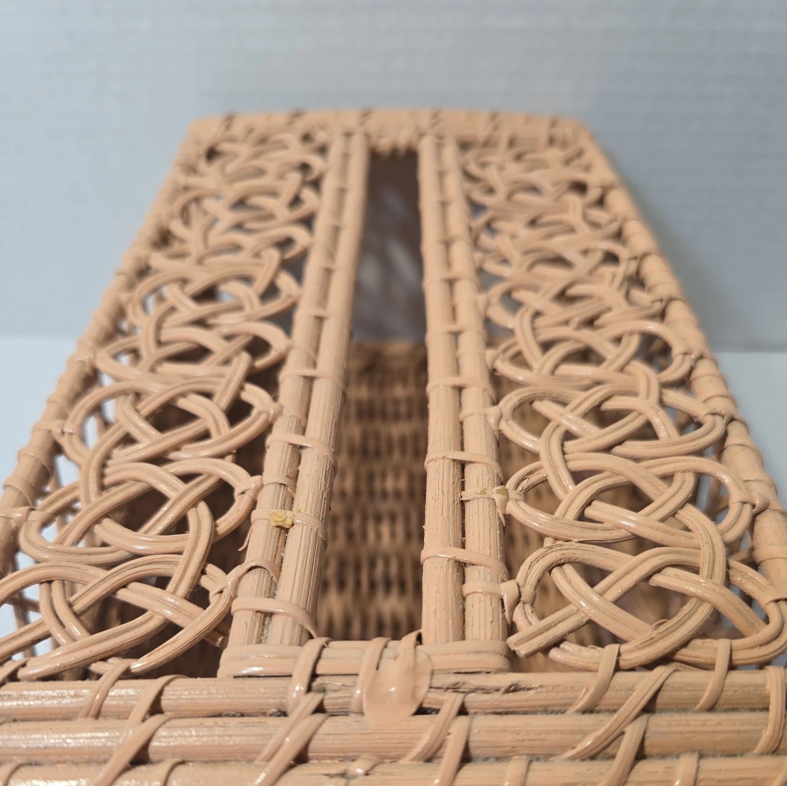 tissue box cover Handwoven Rattan Boho bathroom Decor | eBay