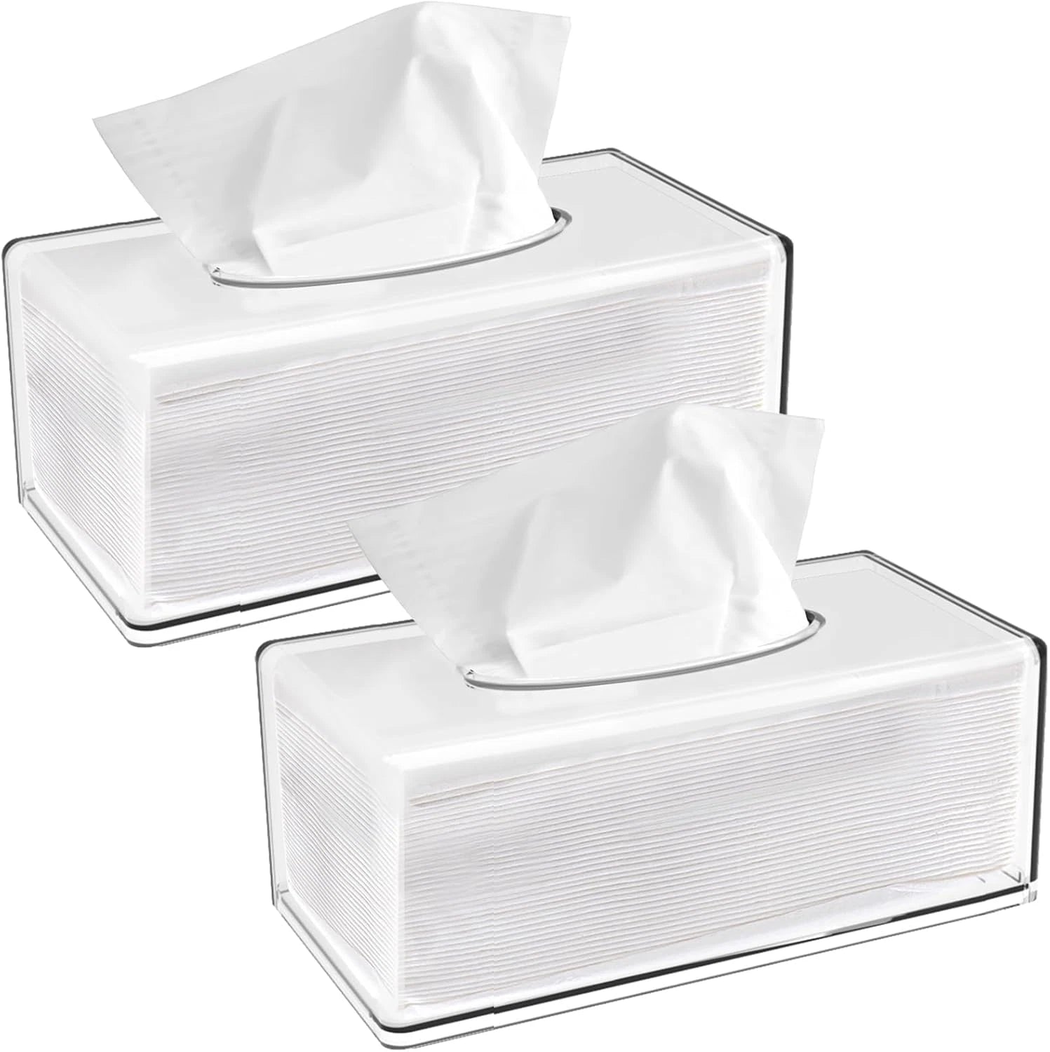 Yopay 2 Pack Clear Tissue Dispenser Box, Large Facial Acrylic Tissue Box Cover H | eBay