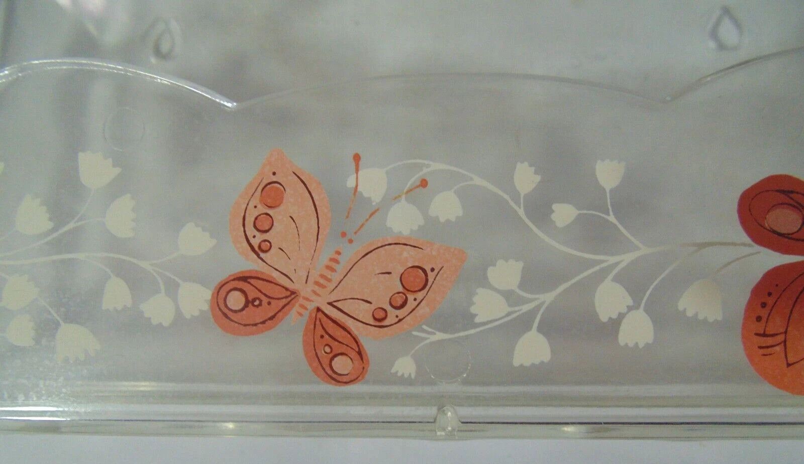 Vintage Wolff Products Tissue Box Cover Home Decor Clear with Coral Butterflies | eBay