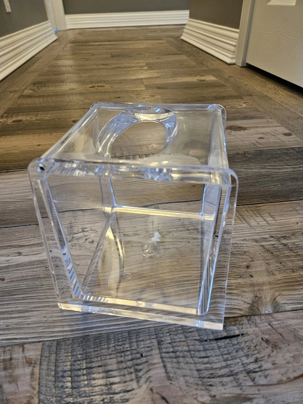Vintage Grainware Lucite Acrylic Clear Tissue Holder Hinged Lid Square MOD | eBay
