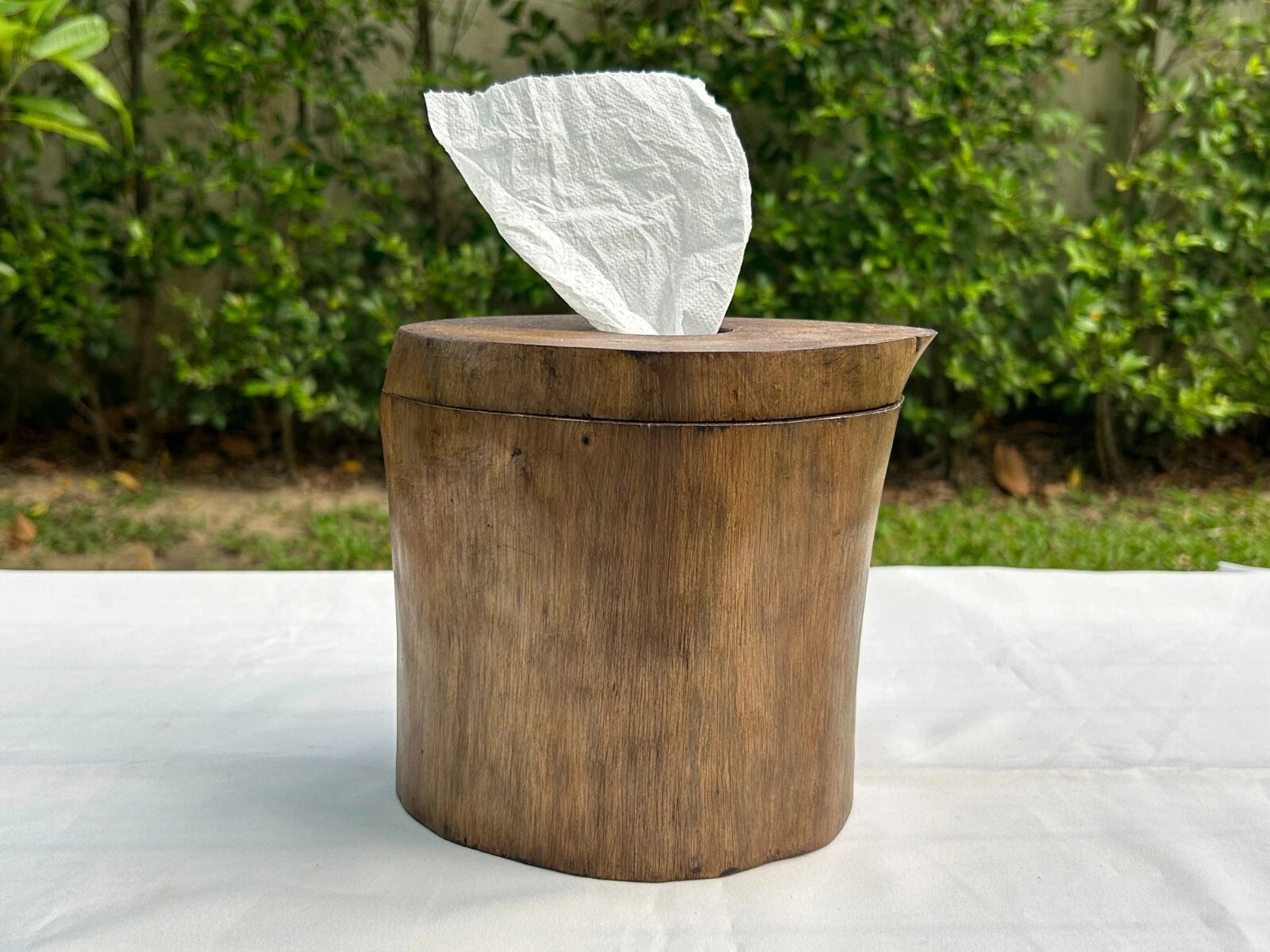 Rustic Wood Tissue Box Cover Tissue Holder Natural Shape for Home Decor | eBay