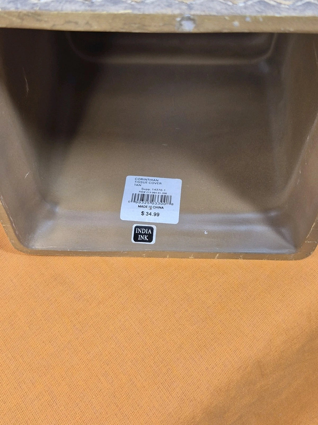 India Ink Corinthian Tissue Box Cover Resin 6"x6"x6" | eBay