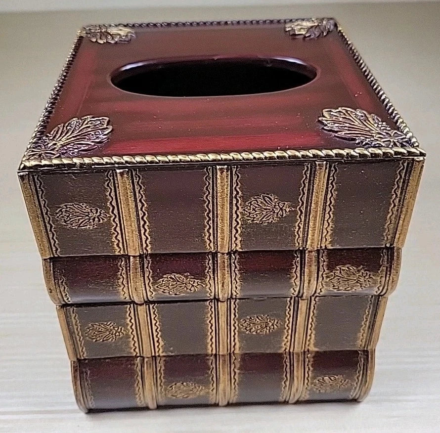 Tissue Cube Box Holder Faux Stack of Books | eBay