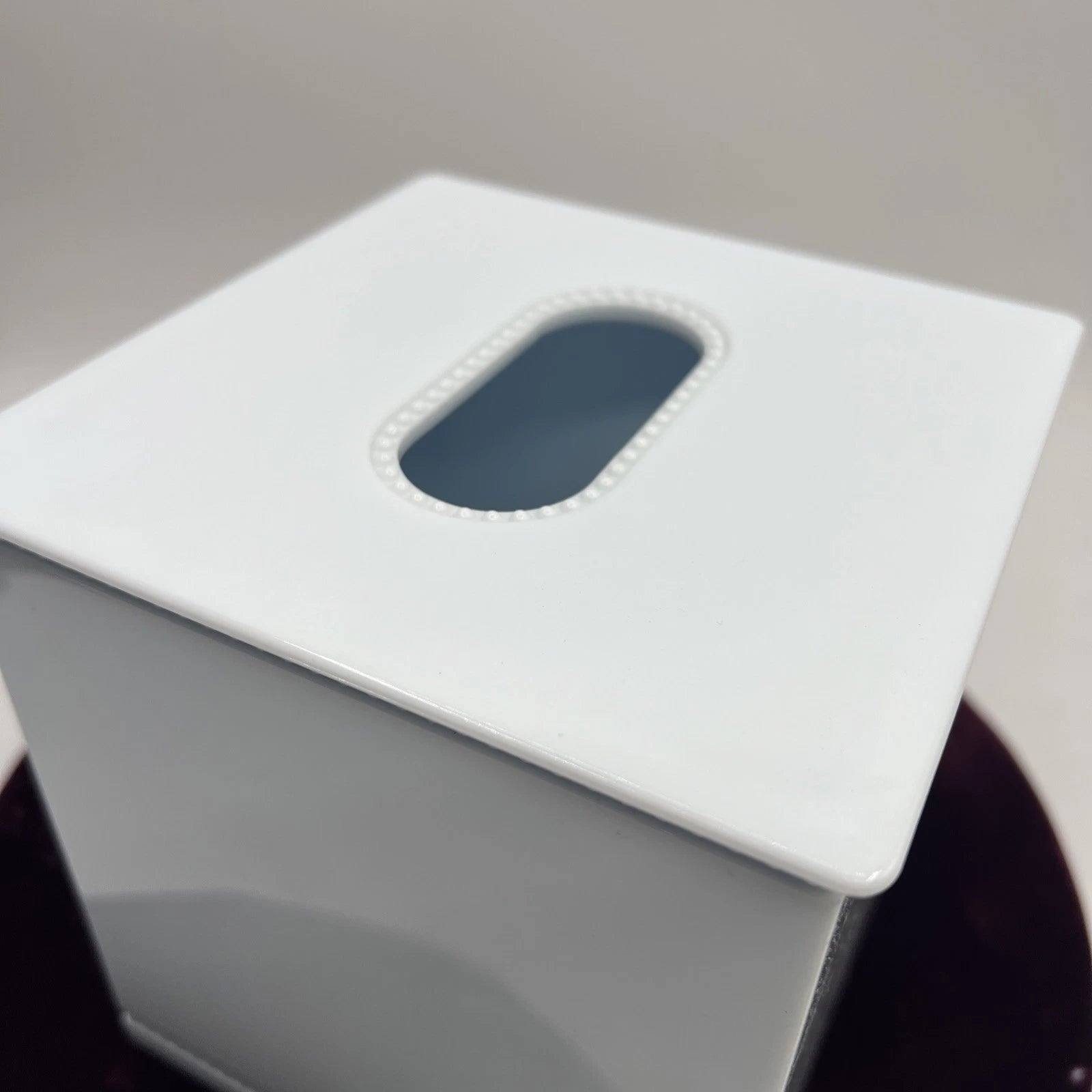 Martha Stewart Everyday Tissue Box Cover Spa Blue Light Beading Hard Plastic | eBay
