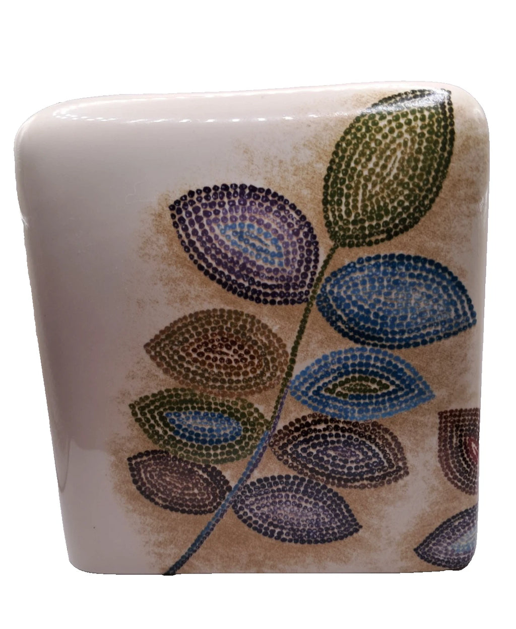 Croscill Ceramic Porcelain Tissue Box Cover Mosaic Leaves Bathroom 5.25" x 6" | eBay