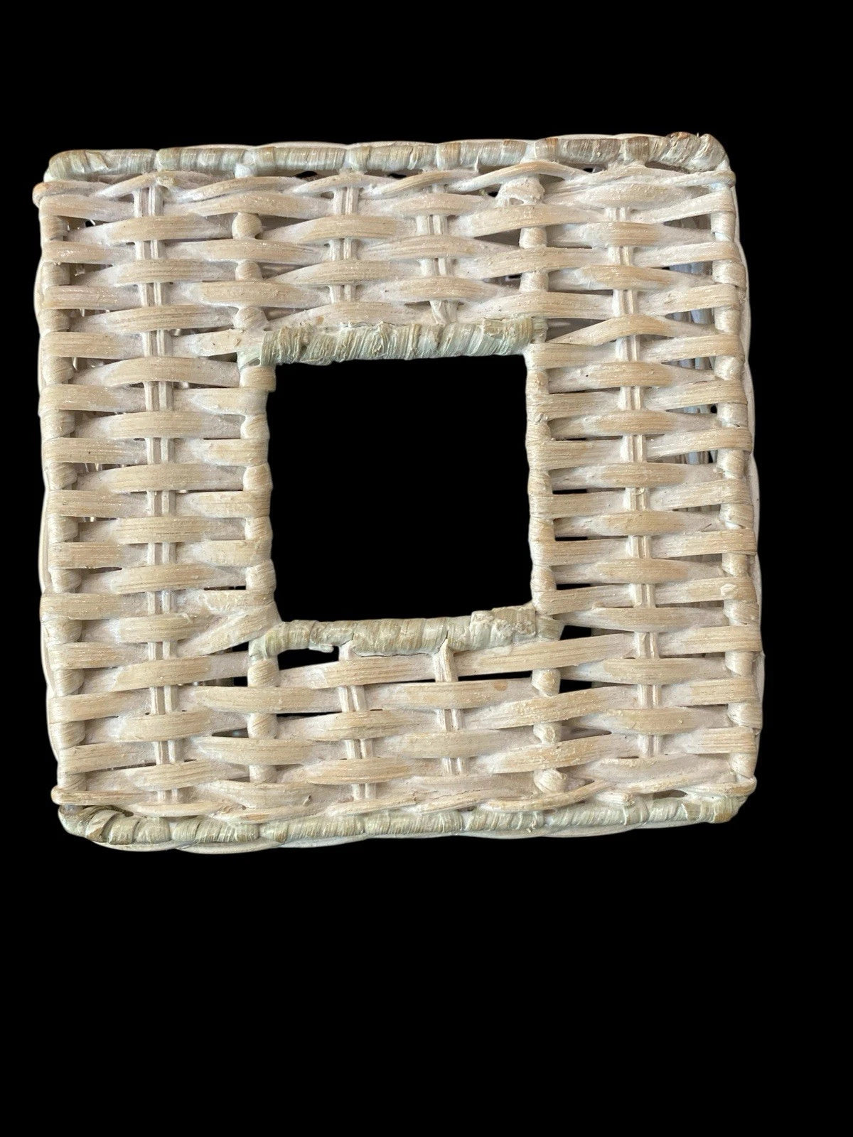 Vintage Wicker Tissue Box Cover with Pink Flower Plaque Cottagecore Shabby Chic | eBay