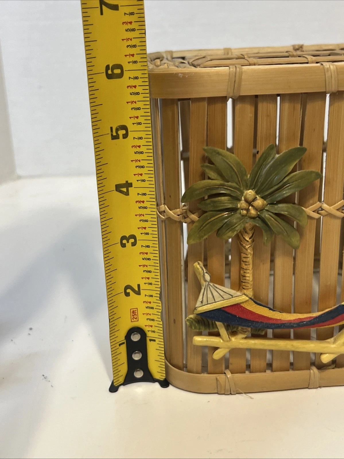 VTG 6" Bamboo Cane Wood Tissue Cube Box Cover Holder Tiki Tropical Beach | eBay