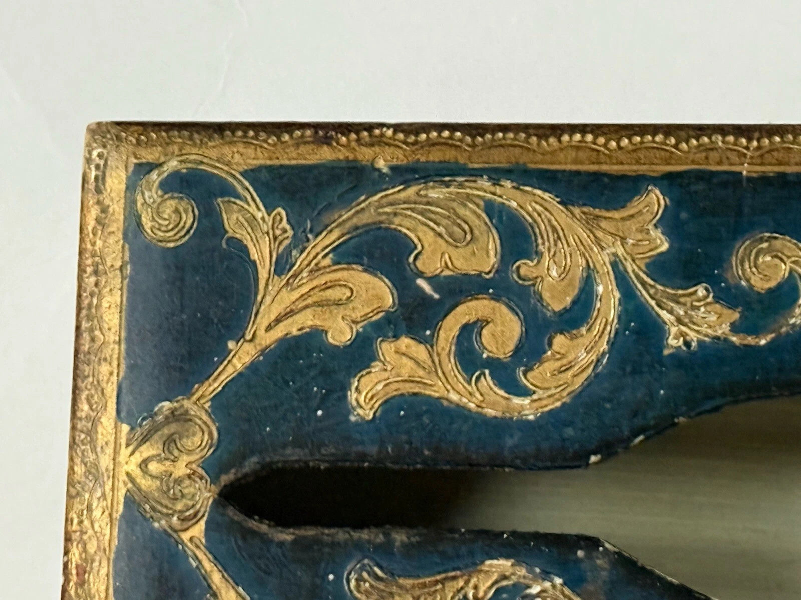 RARE Vintage Gold *BLUE Hollywood TISSUE HOLDER Cover Antique ITALY Florentine | eBay