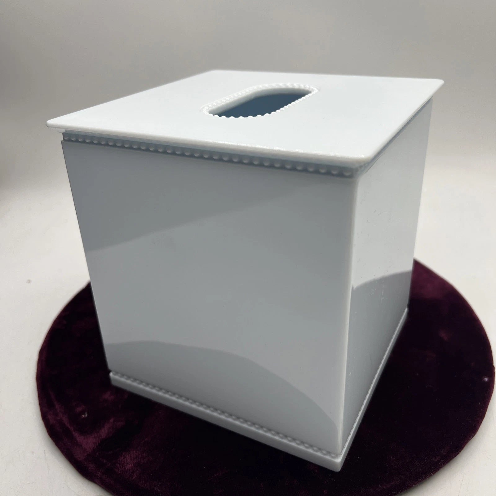 Martha Stewart Everyday Tissue Box Cover Spa Blue Light Beading Hard Plastic | eBay
