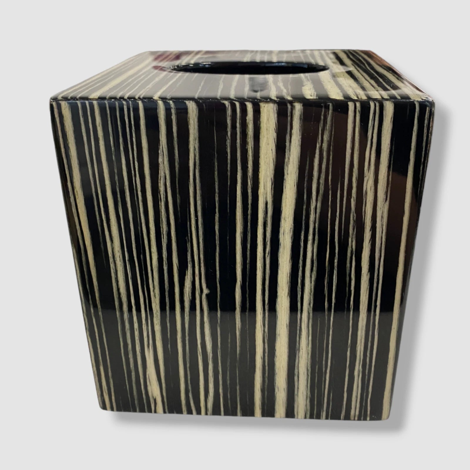 $200 Ladorada Black Ebano Veneer Wood Tissue Cover Box | eBay
