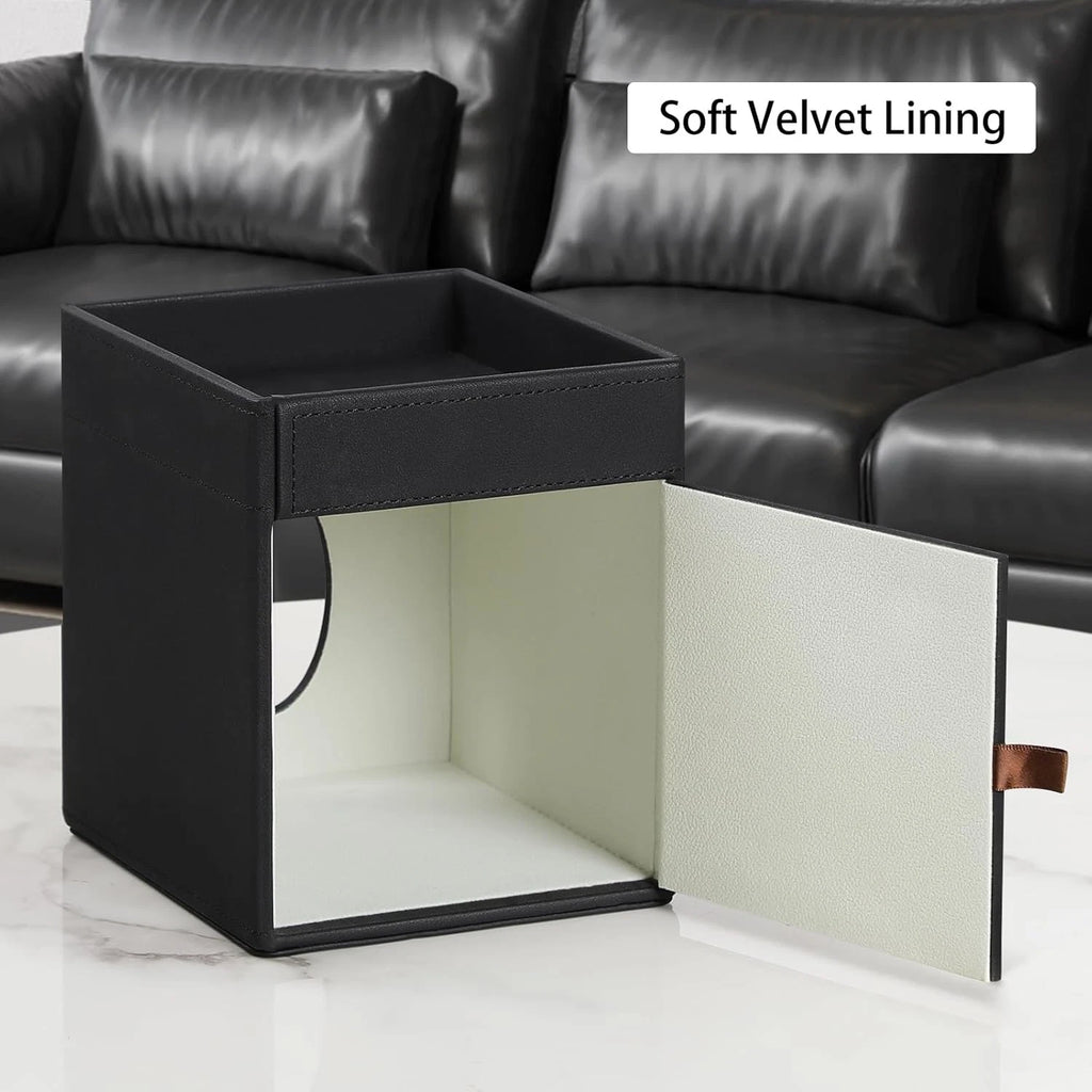 Tissue Box Cover, PU Leather Square Tissue Box Holder with Storage Tray for Bath | eBay