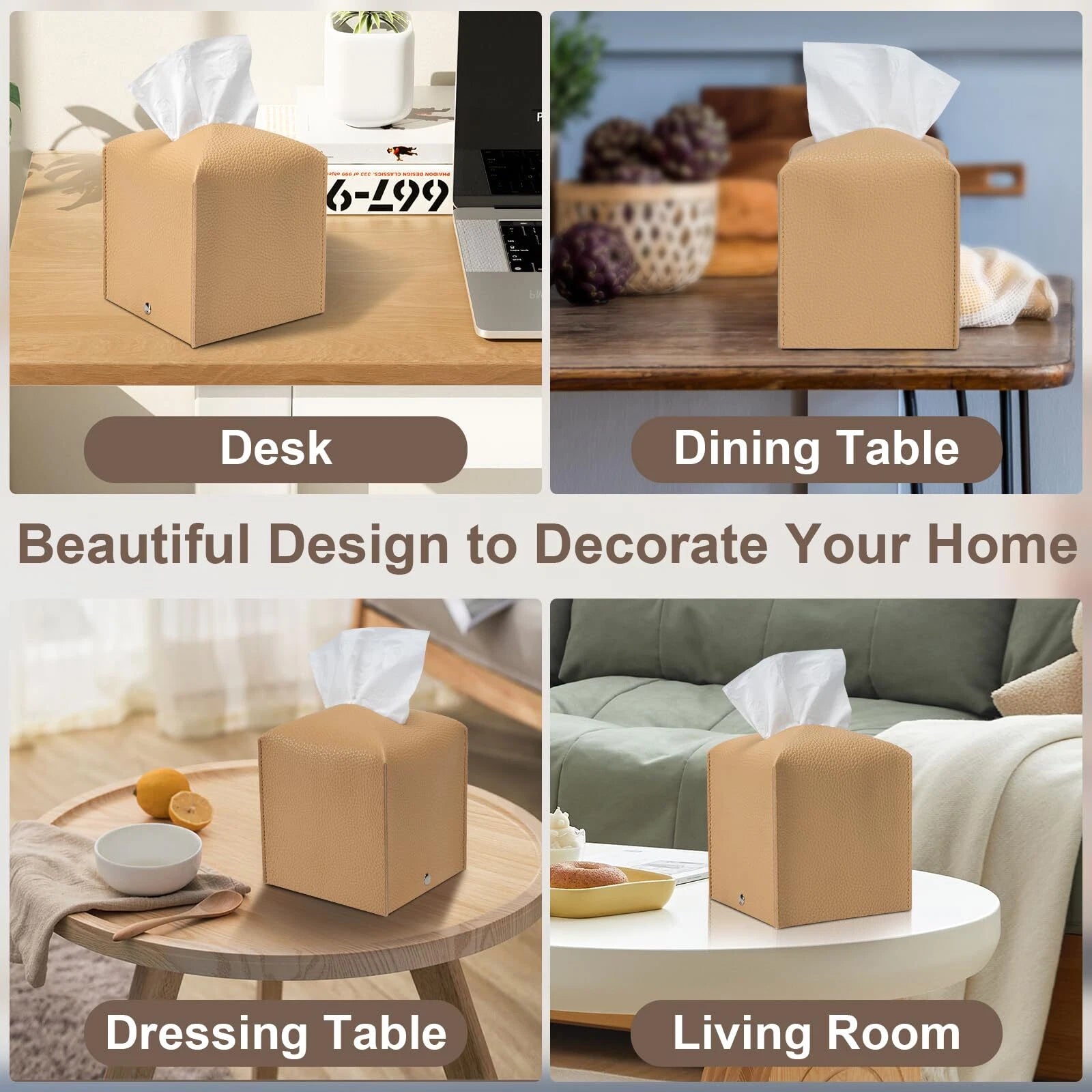 Leather Cube Tissue Box Holder for Bathroom Toilet Countertop Night Stands | eBay