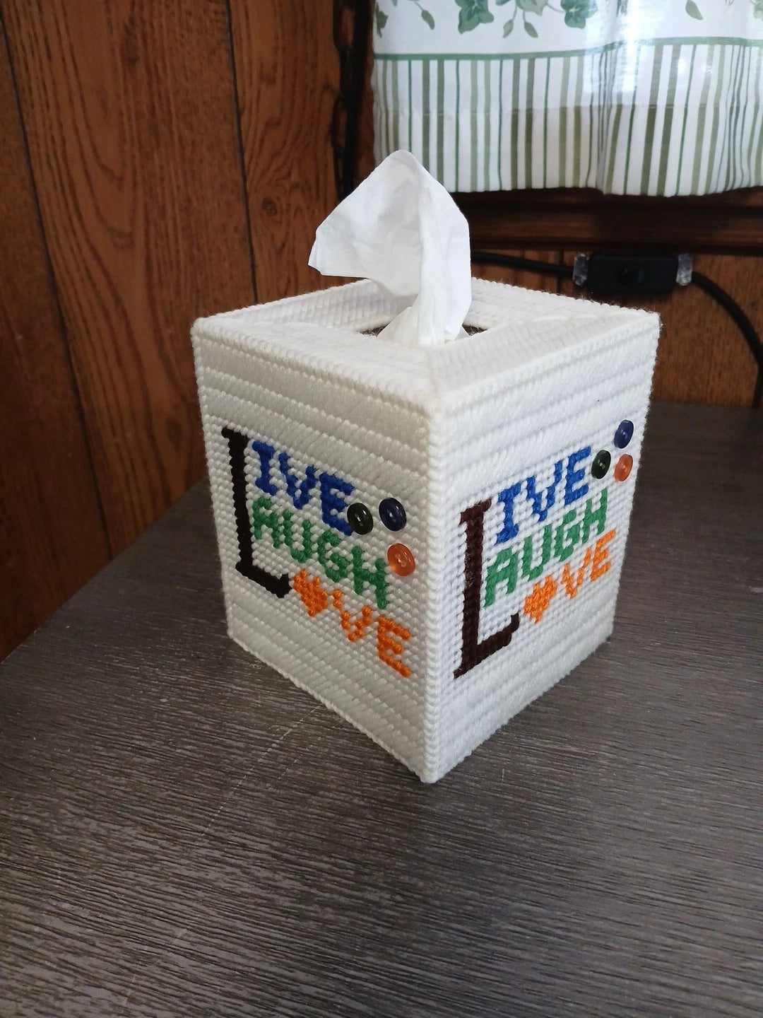 Live, Laugh, Love Tissue Box Cover, Plastic Canvas | eBay