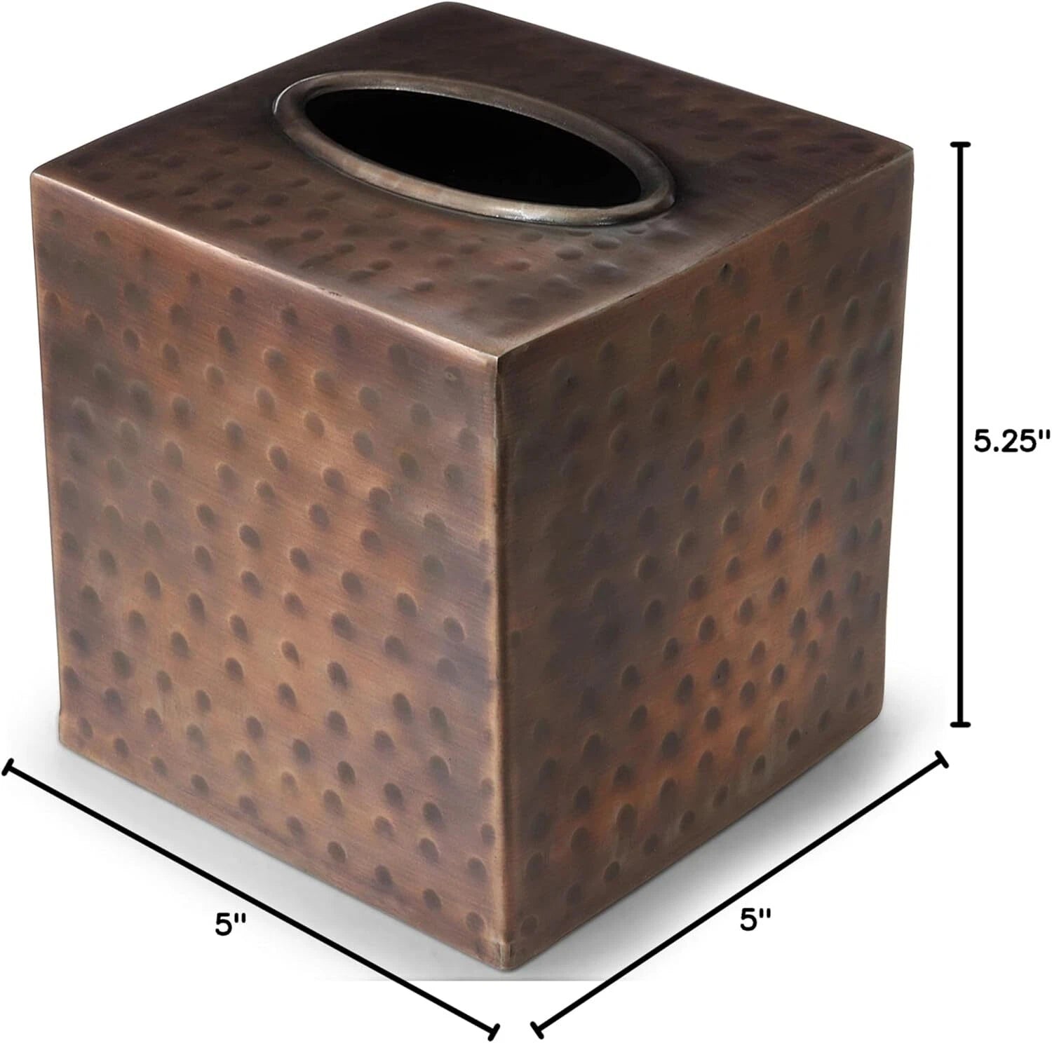 19627 Hand Hammered Tissue Box Square Cover Antique Copper | eBay