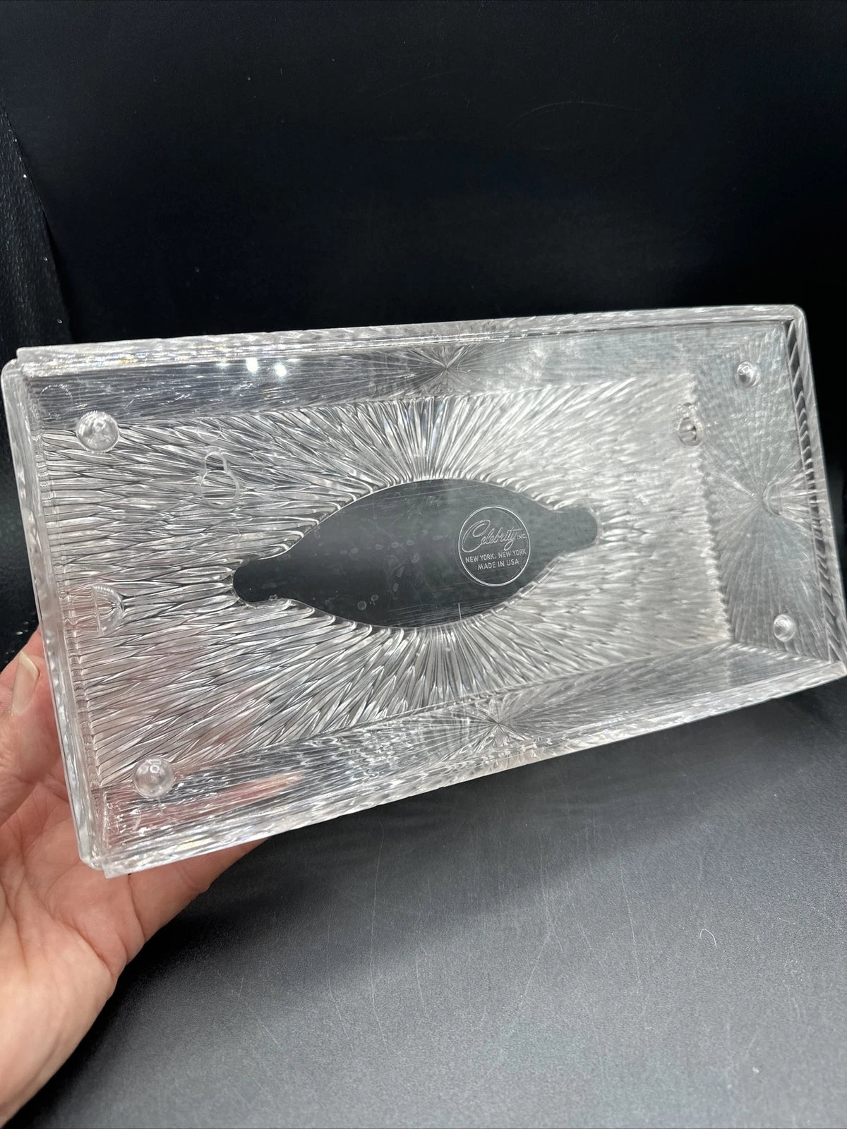 Vtg Tissue Box MCM Lucite Plastic Starburst Celebrity New York Mid Century | eBay