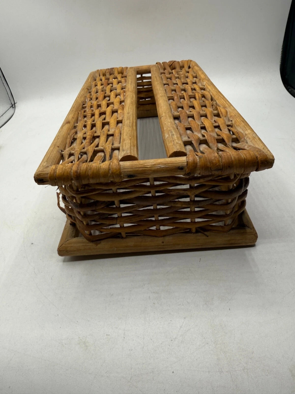 Vintage Wicker Tissue Box Cover Woven Rectangular Made In Philippines | eBay