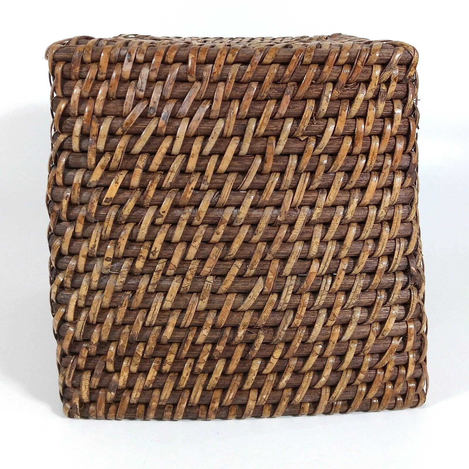 Vintage Wicker Rattan Wood Tissue Box Cover Holder Tropical Coastal Bohemian | eBay