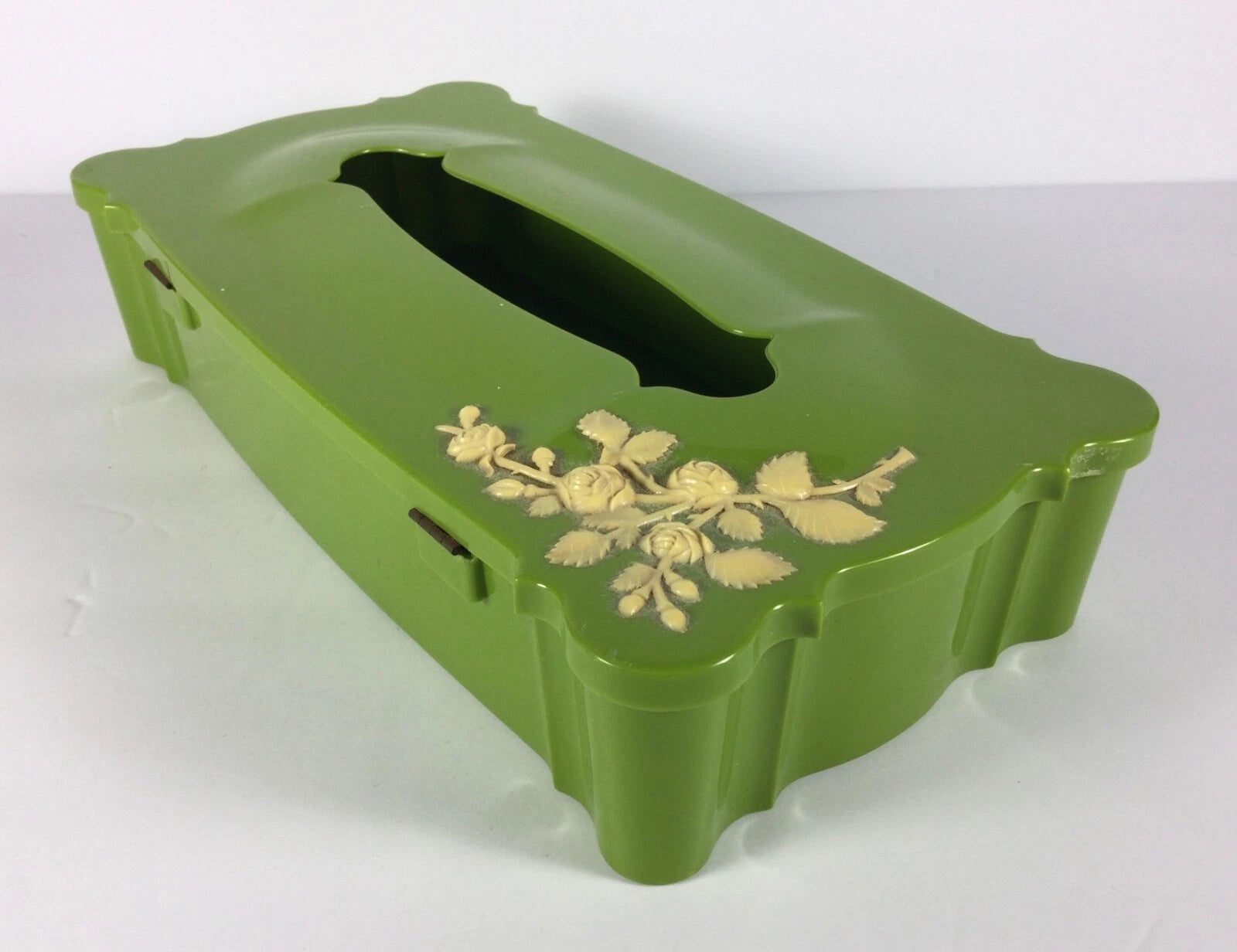 Vintage Mid Century Green Schwarz Bros Plastic Tissue Box Holder Hinged | eBay