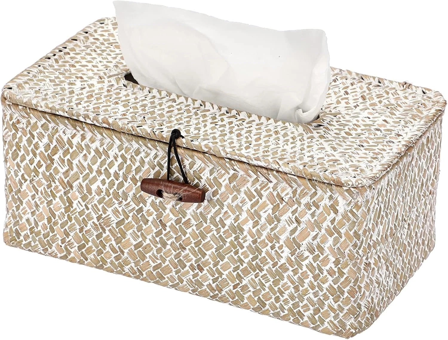 Tissue Box Cover Rectangle Seagrass Tissue Box,Woven Tissue Box Holder with Lid, | eBay