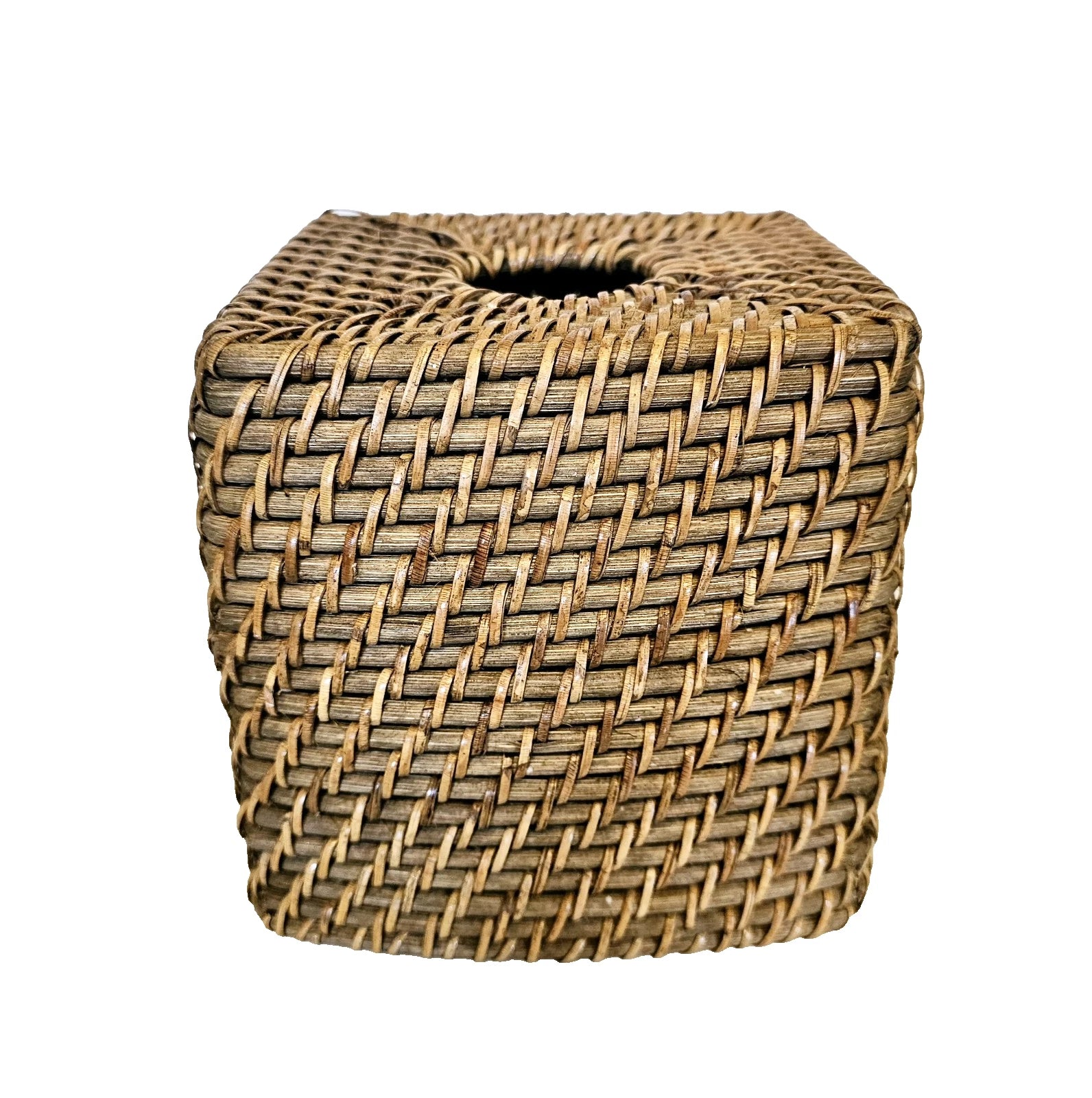 Vintage Wicker Rattan Wood Tissue Box Cover Holder Tropical Coastal Boho Square | eBay