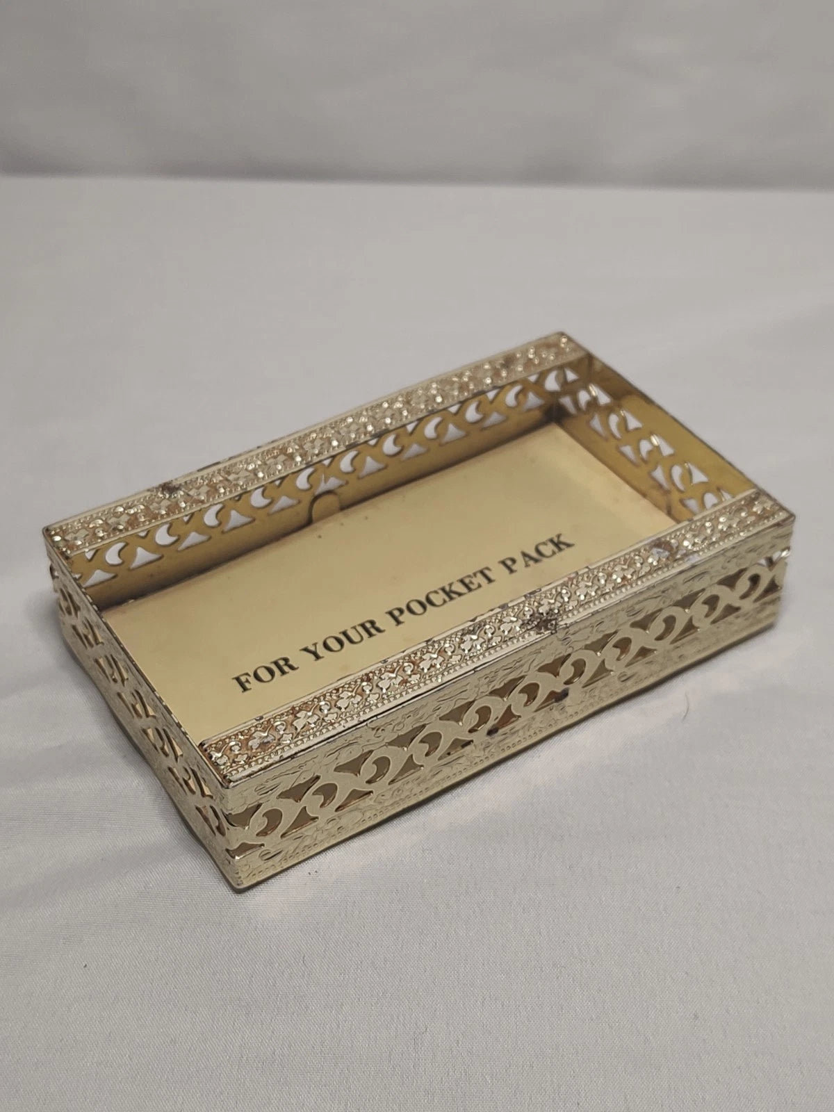 Vintage Gold Tone Filigree Metal Tissue Box Holder Hollywood Regency Glam | eBay