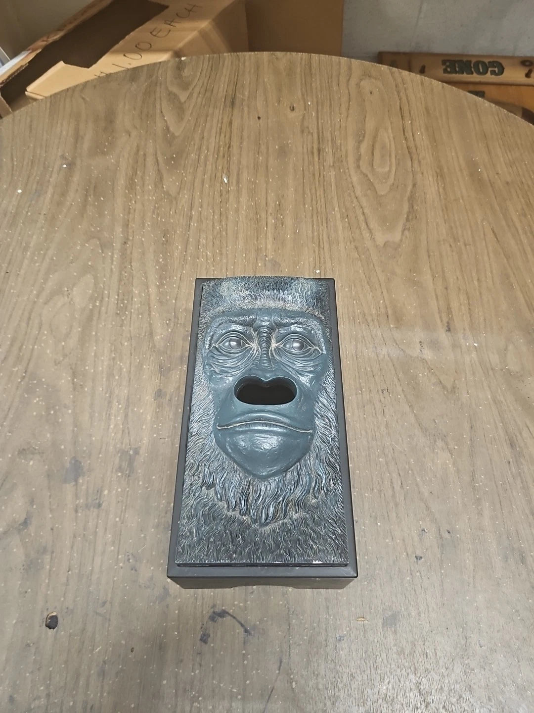 Vintage Tissue Box Cover 3D Resin Gorilla Face Jungle | eBay