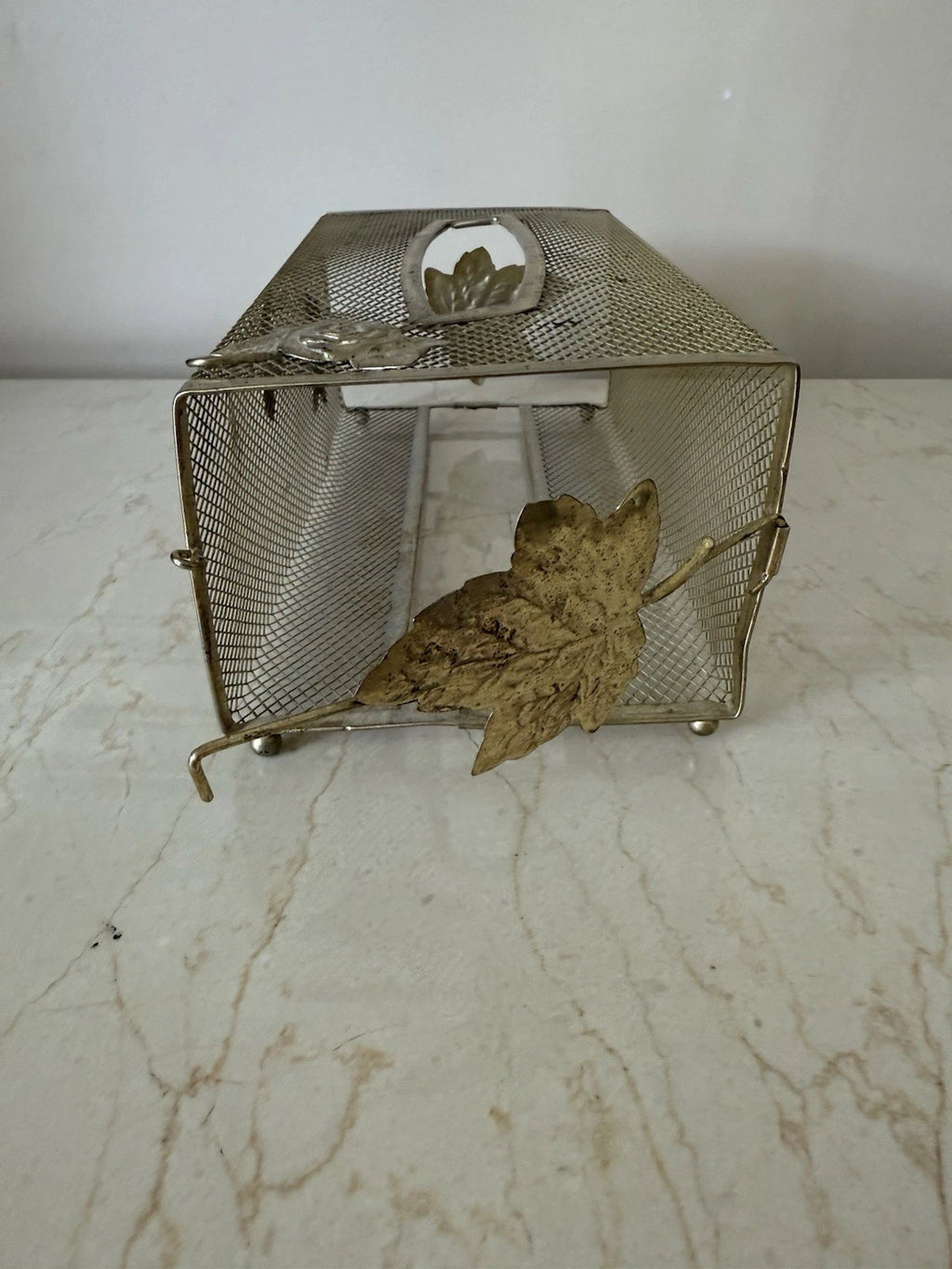 Vtg Gold Metal Mesh Tissue Box Cover Holder Floral Roses MCM Hollywood Regency | eBay