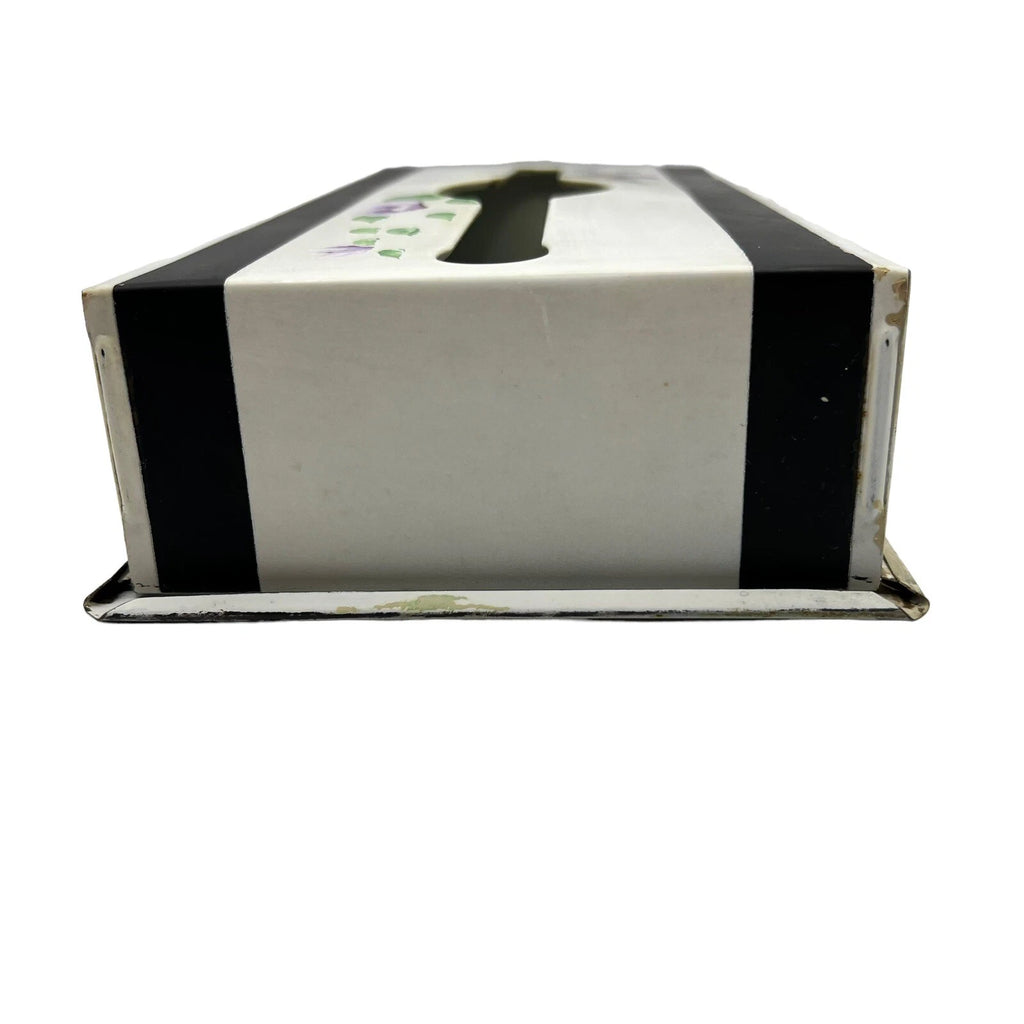 Vintage Metal Long Tissue Box Beige Floral Hand Painted Wall Mount Counter MCM | eBay
