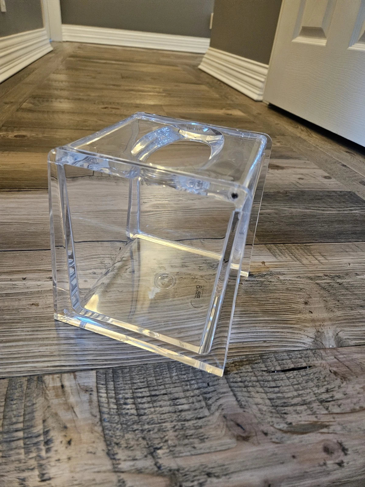 Vintage Grainware Lucite Acrylic Clear Tissue Holder Hinged Lid Square MOD | eBay