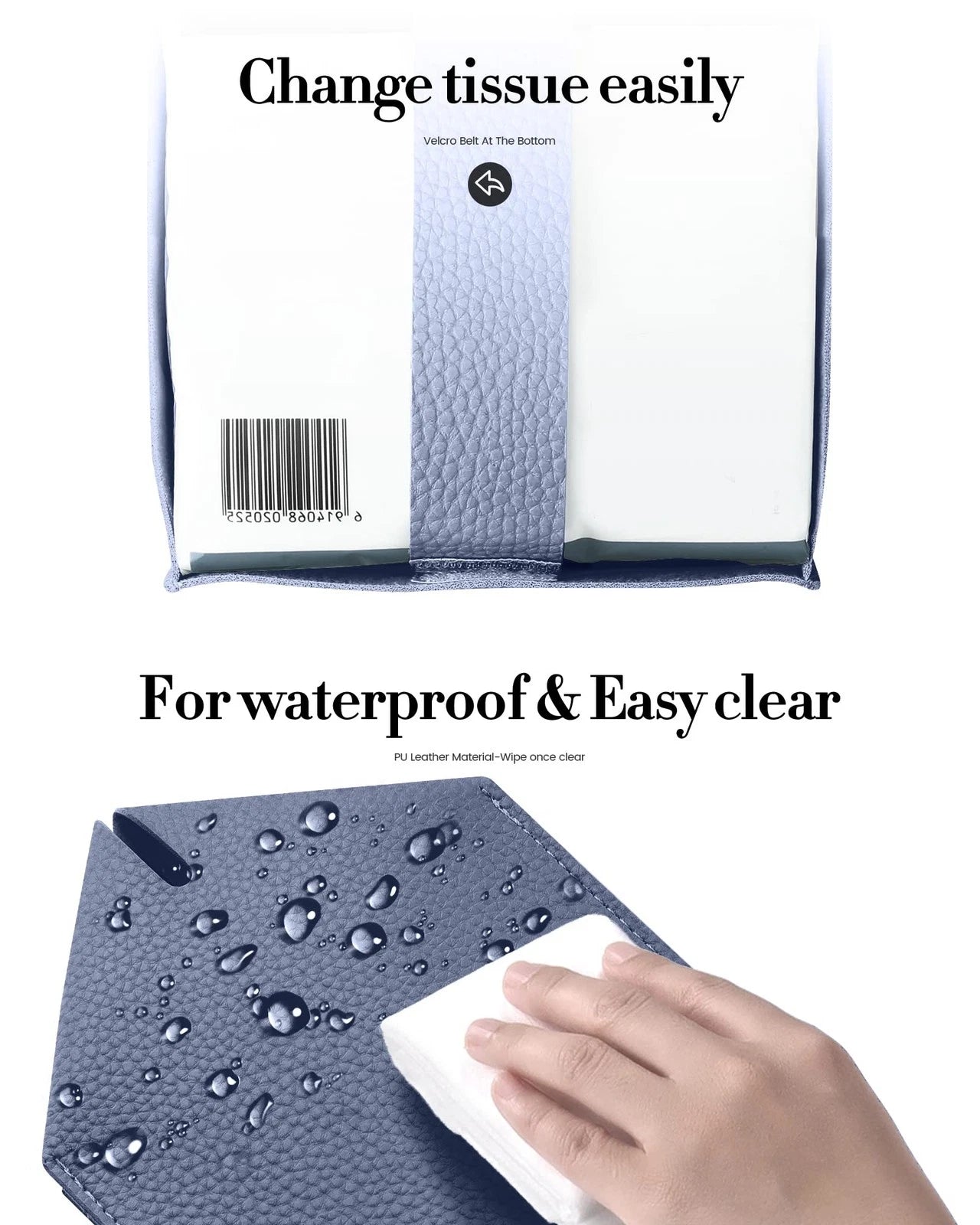 Tissue Box Cover, Square PU Leather Tissue Box Holder, Modern Single Navy Blue | eBay